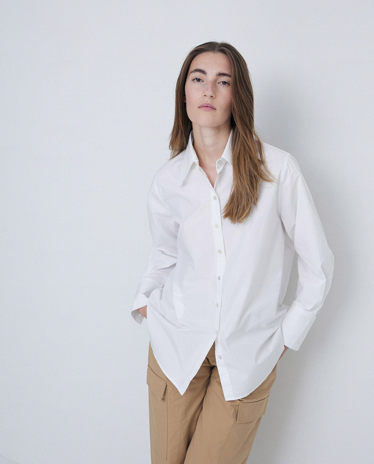 OVERSIZE ORGANIC-COTTON SHIRT WHITE  Ref. 41878