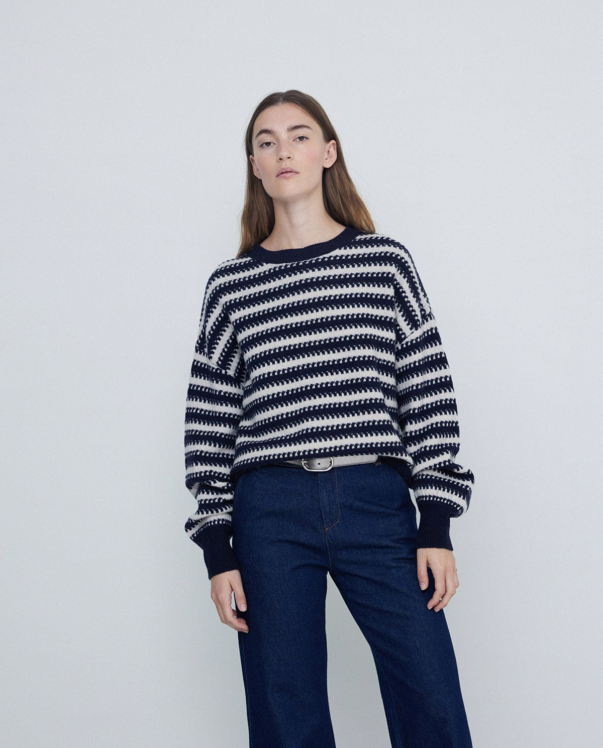 WOOL SWEATER STRIPED PRINT NAVY  Ref. 41518