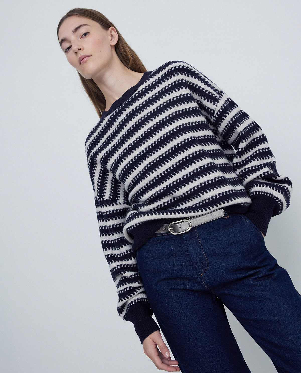 WOOL SWEATER STRIPED PRINT NAVY  Ref. 41518