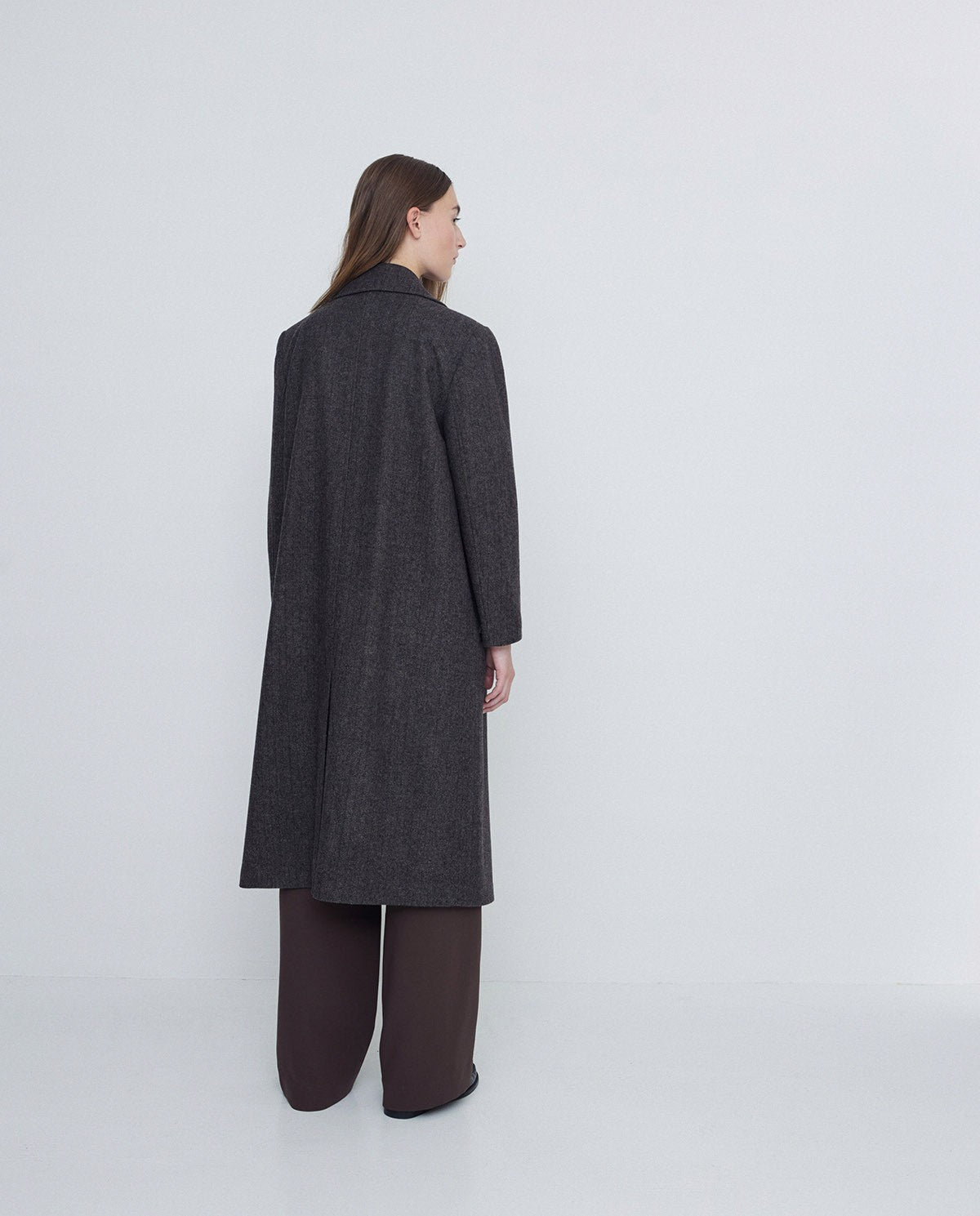 LONG WOOL COAT DARK GREY  Ref. 41610