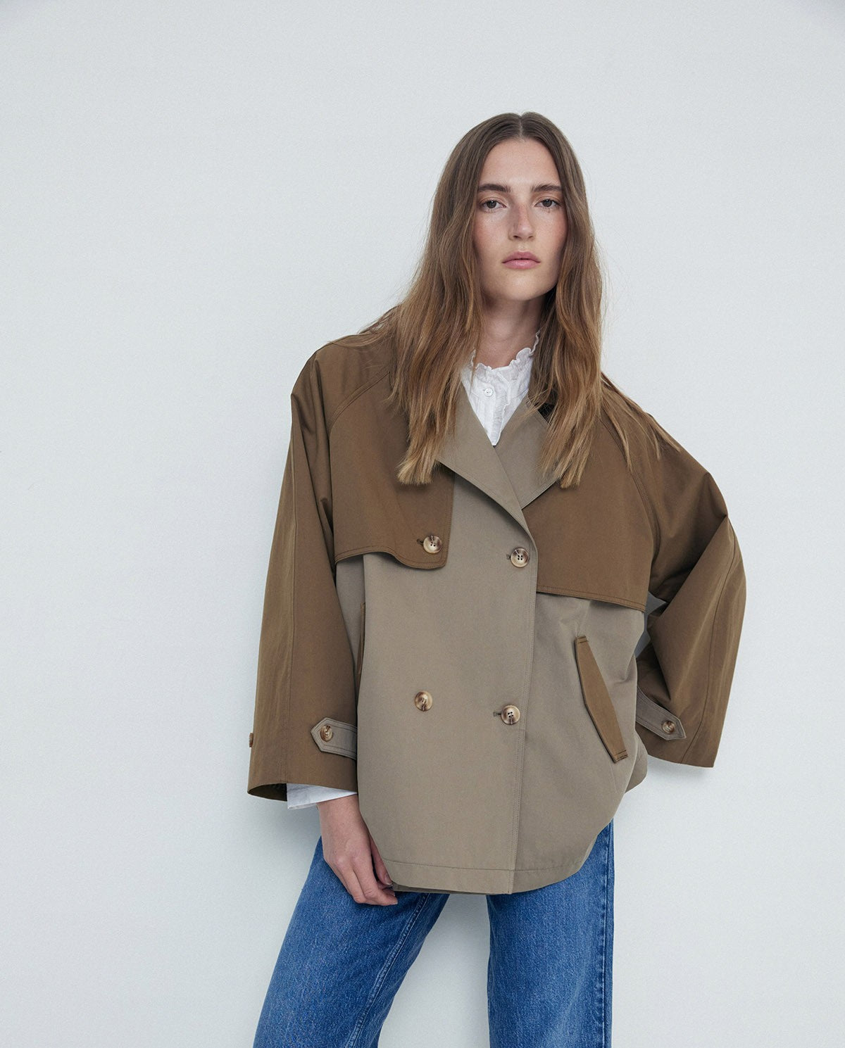 TWO-TONE WATERPROOF COAT KHAKI  Ref. 41628