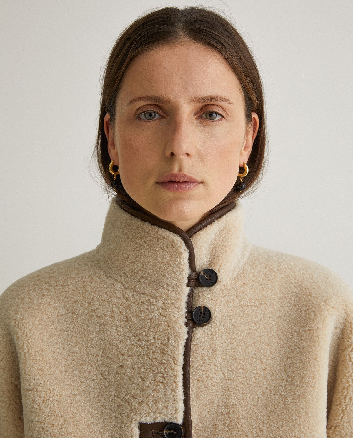 43612 - ECRU SHEARLING COAT