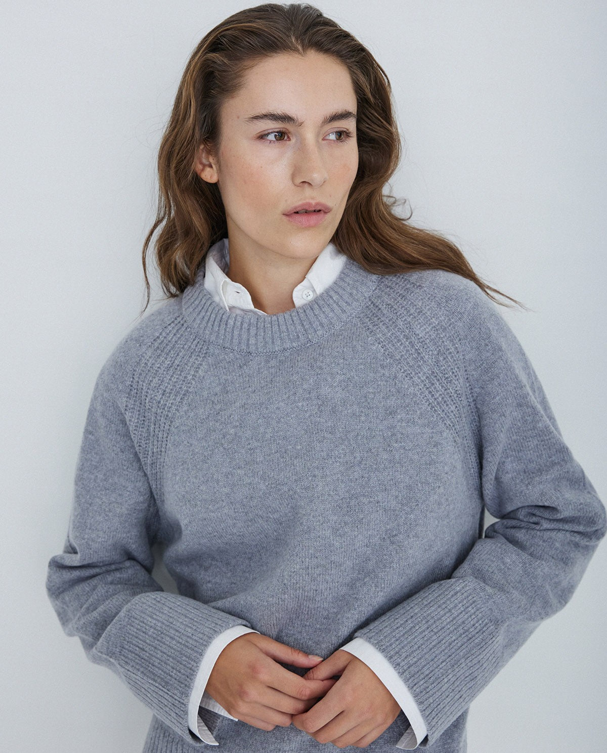 KNITTED SWEATER WITH WOOL GREY  Ref. 41517