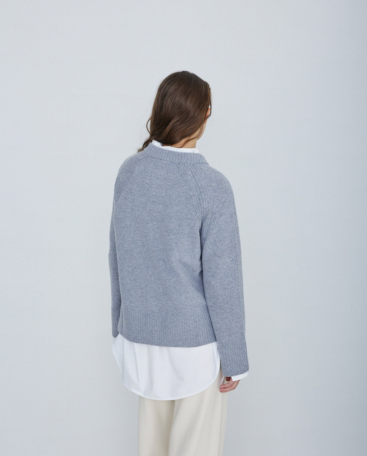 KNITTED SWEATER WITH WOOL GREY  Ref. 41517