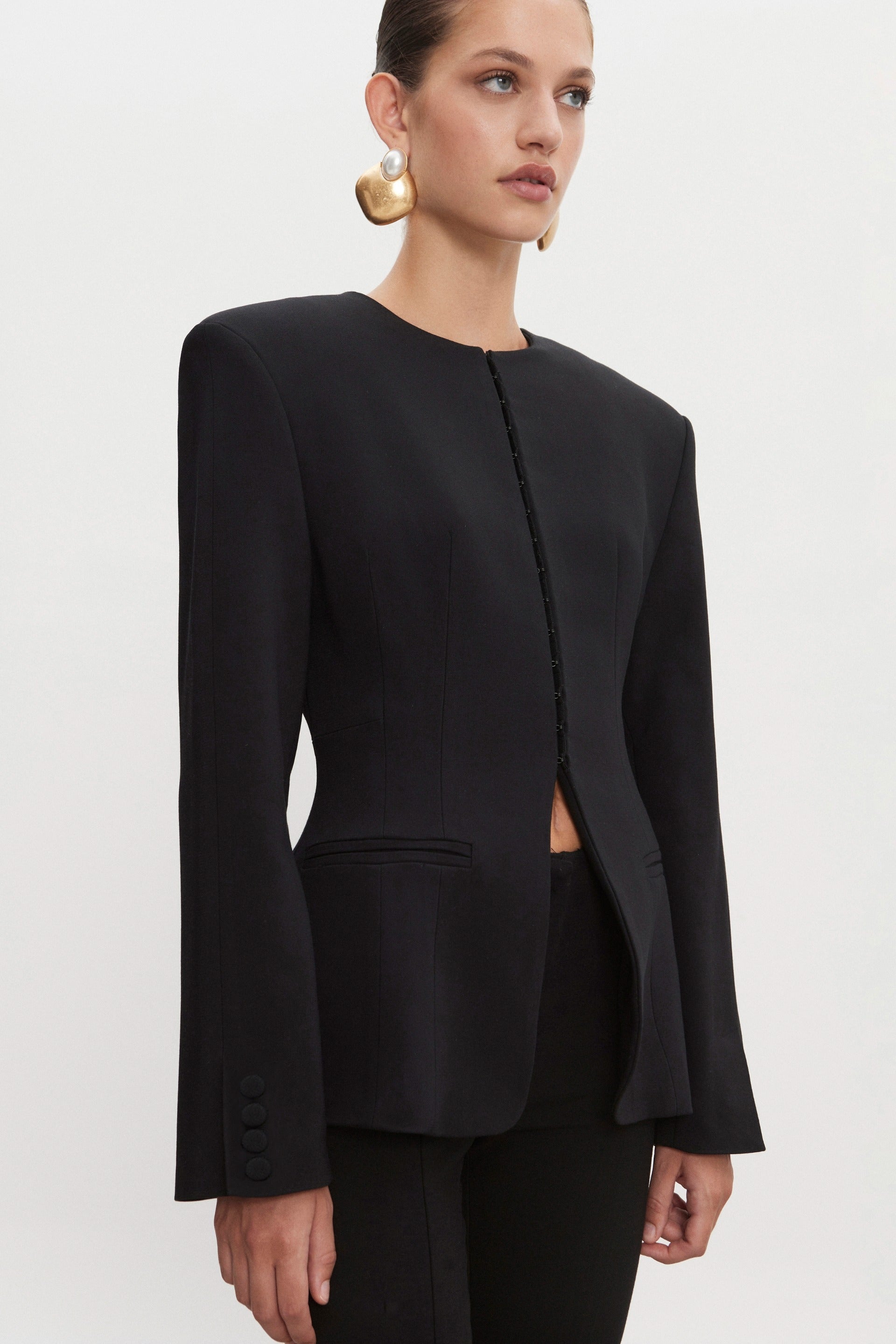 Nadia Rapti Hourglass Blazer Black