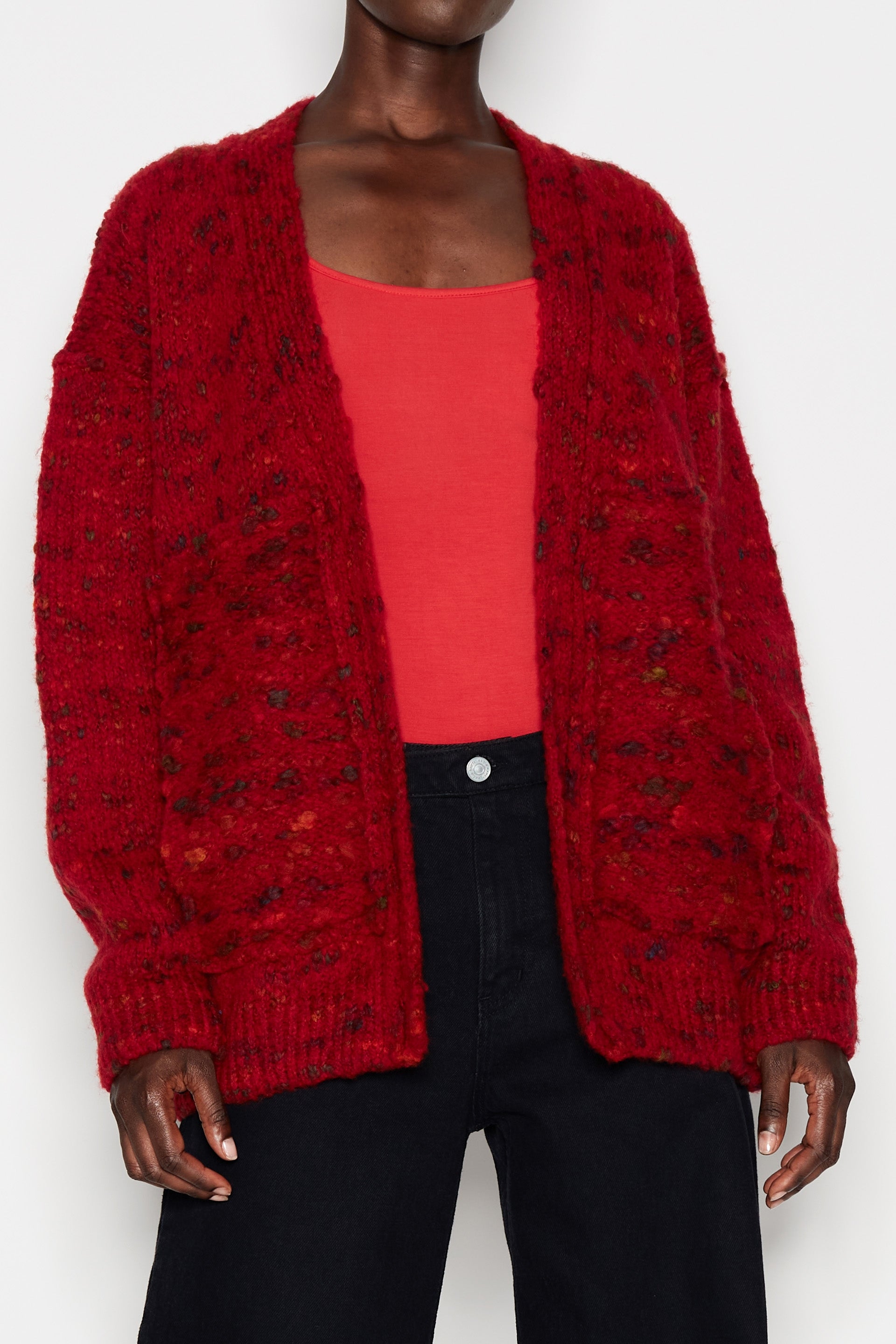 CANDY BAR CARDIGAN RED