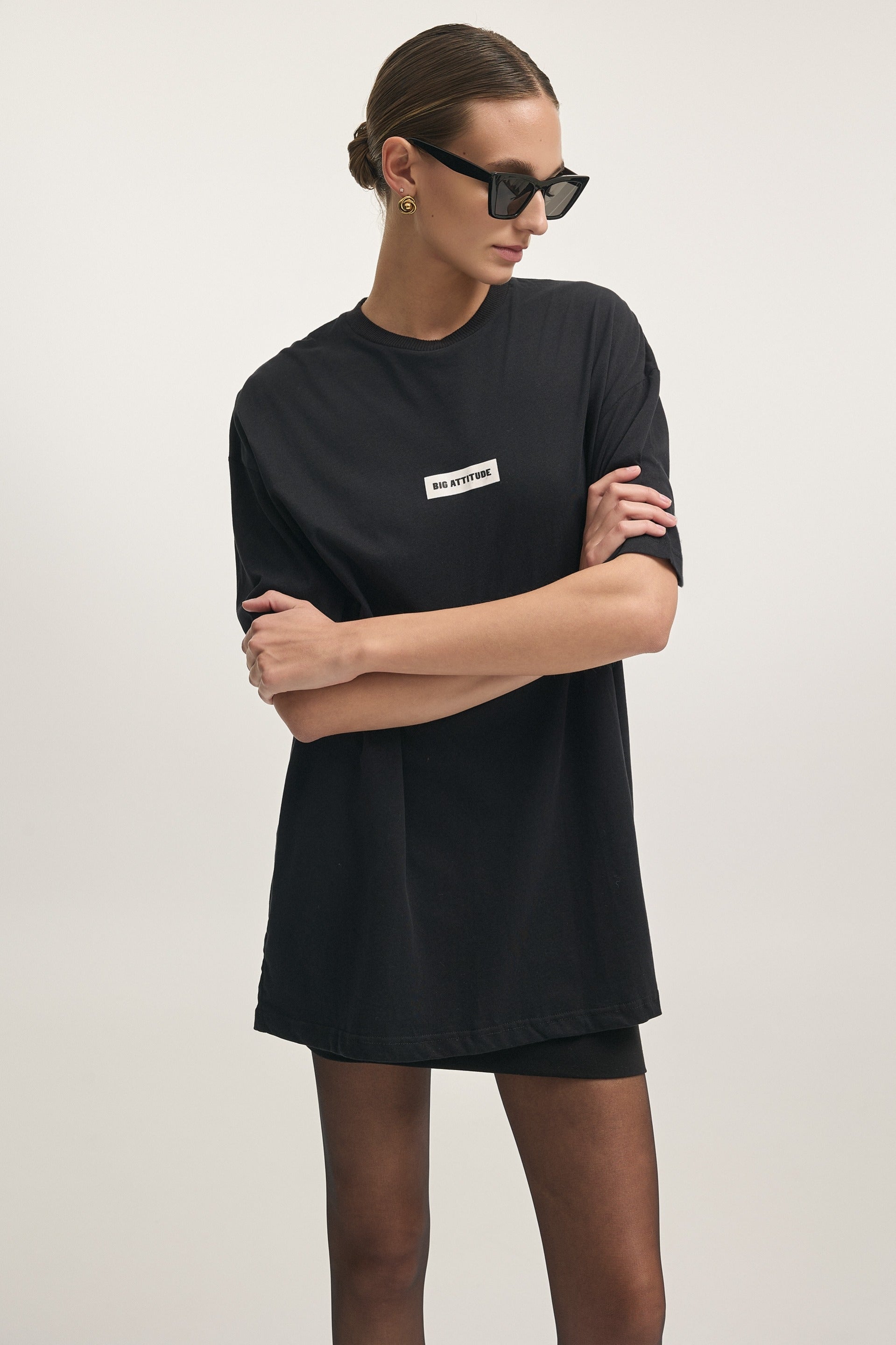 BIG ATTITUDE T-SHIRT -BLACK-