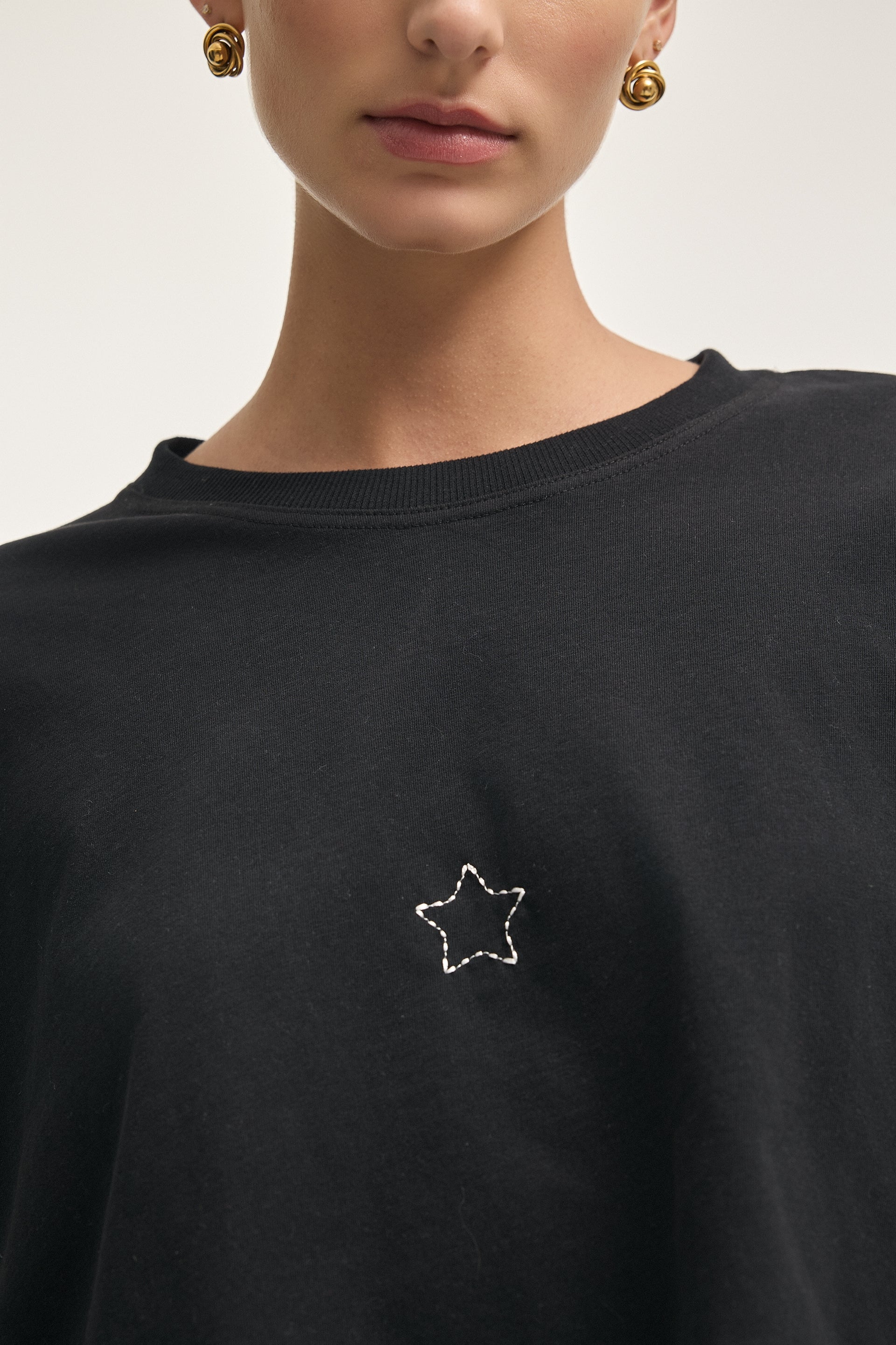 HOLLYWOOD CROP T-SHIRT BLACK