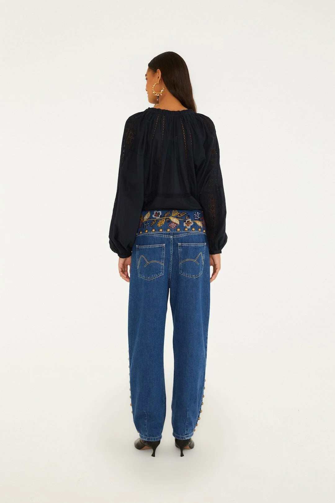 Balloon Golden Tassels Denim Pants