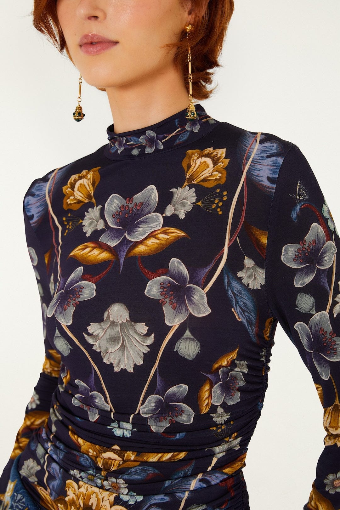 Farm Rio Golden Nature Long Sleeve Jersey Blouse