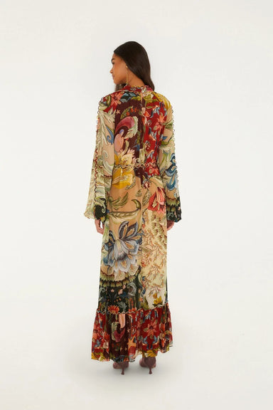 Farm Rio Mixed Lunar Boho Long Sleeve Maxi Dress