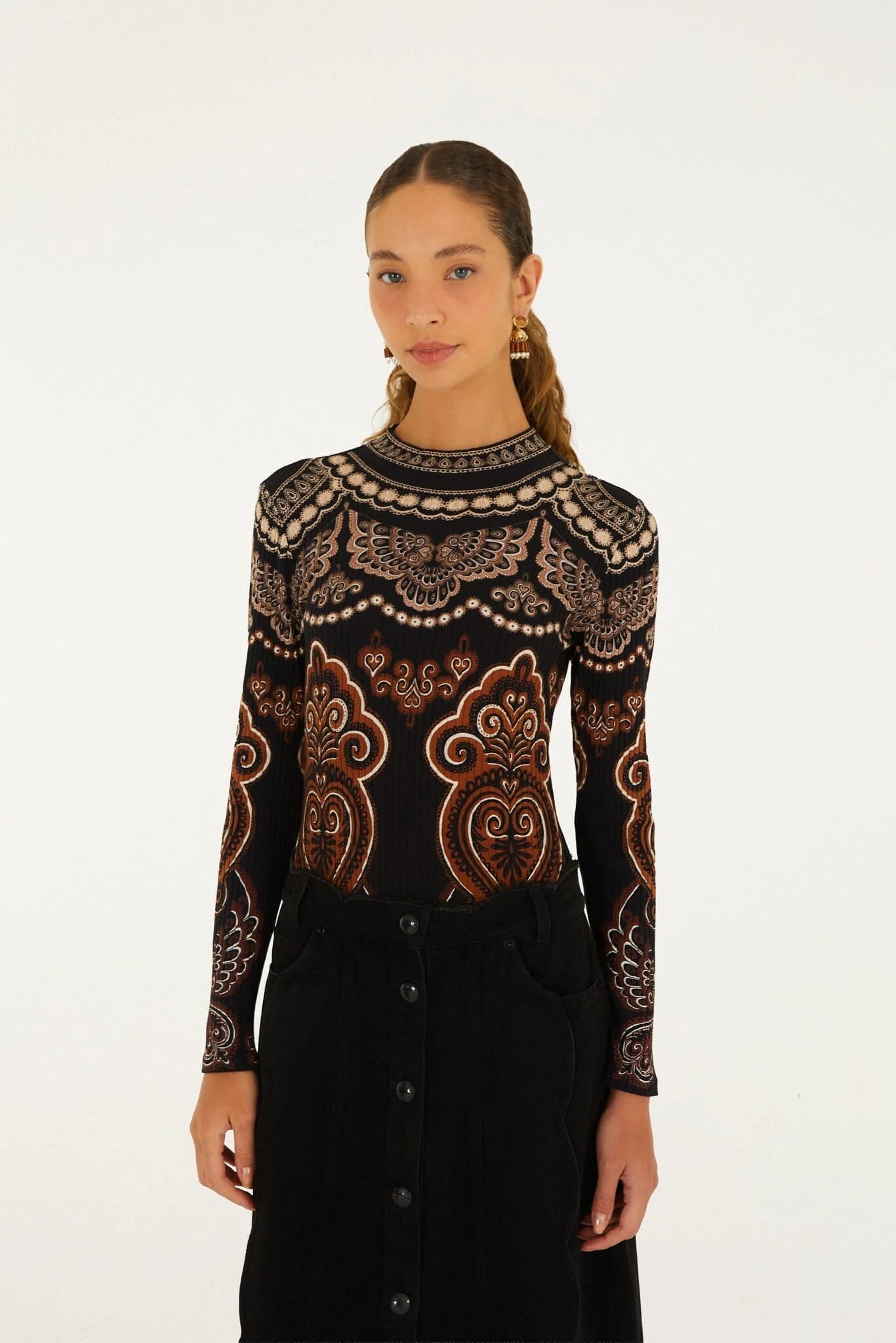 Farm Rio Nicole Long Sleeve Jersey Bodysuit
