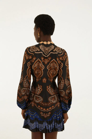 Farm Rio Nicole Ruffled Long Sleeve Mini Dress