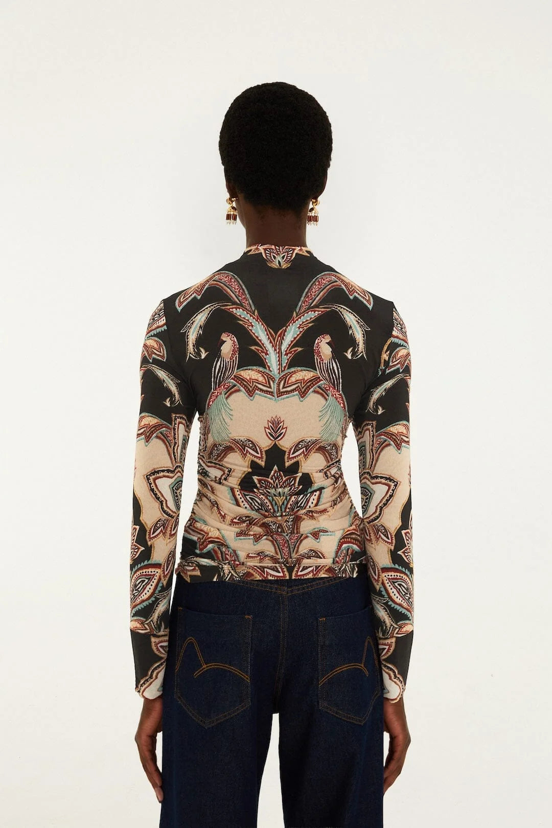 Farm Rio Tapestry Dream Long Sleeve Jersey Blouse