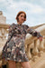 Farm Rio Tapestry Flowers Long Sleeves Mini Dress