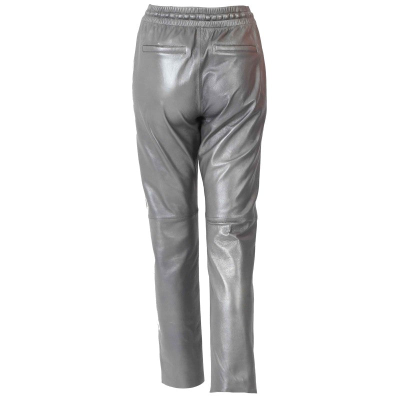 GIFT METAL (REF. 64588) ANTHRACITE - GENUINE LEATHER JOGPANTS