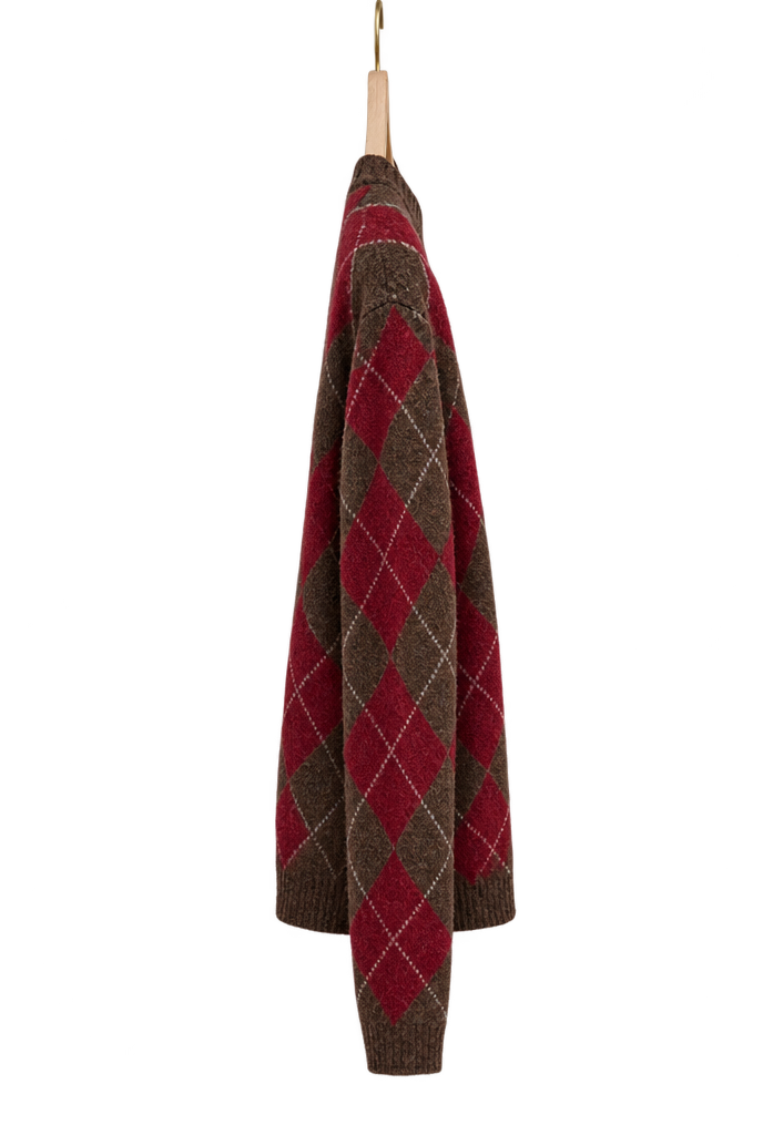 Diamond Sweater Brown - Red