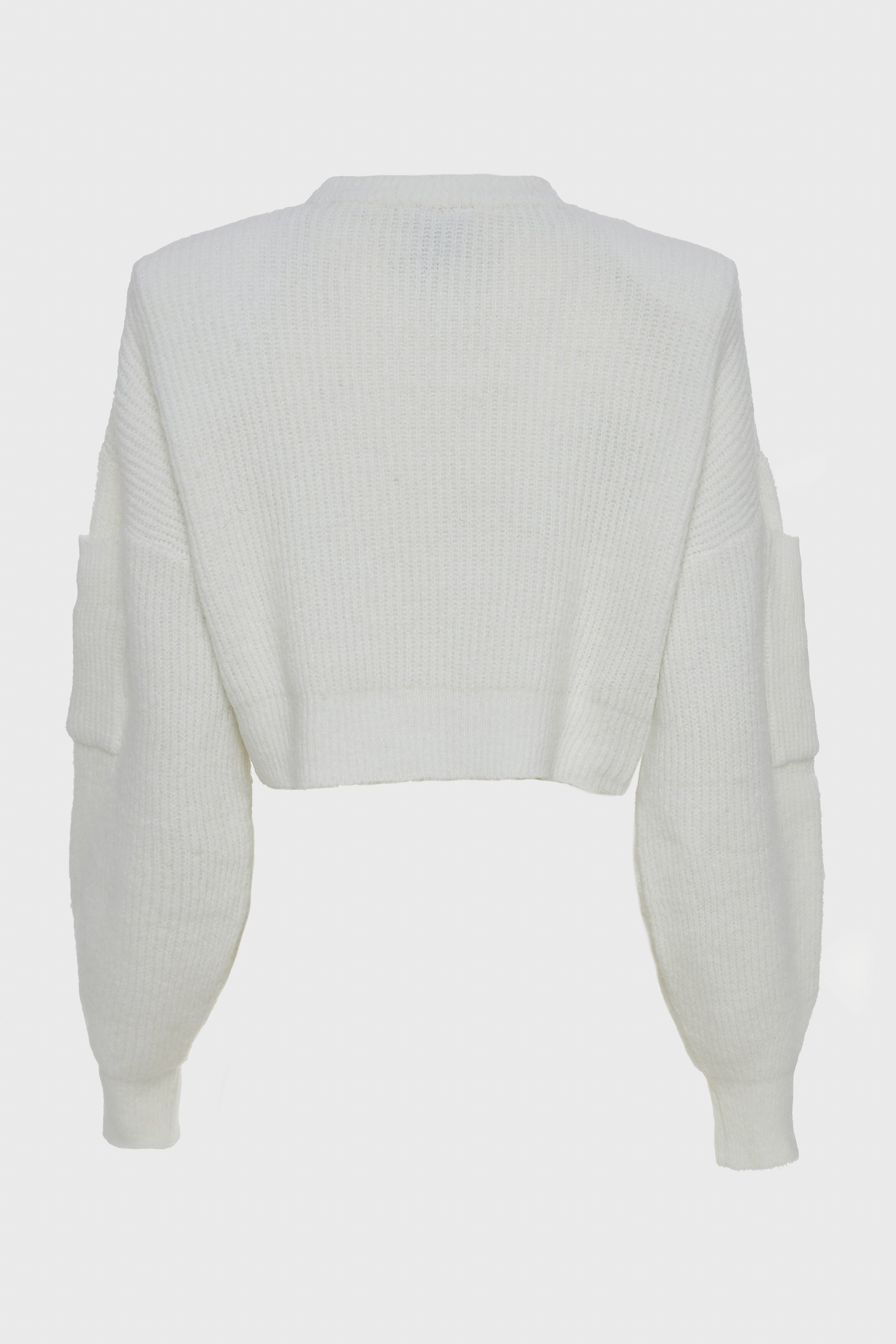 DONNA KNITTED CROPPED BLOUSE WHITE