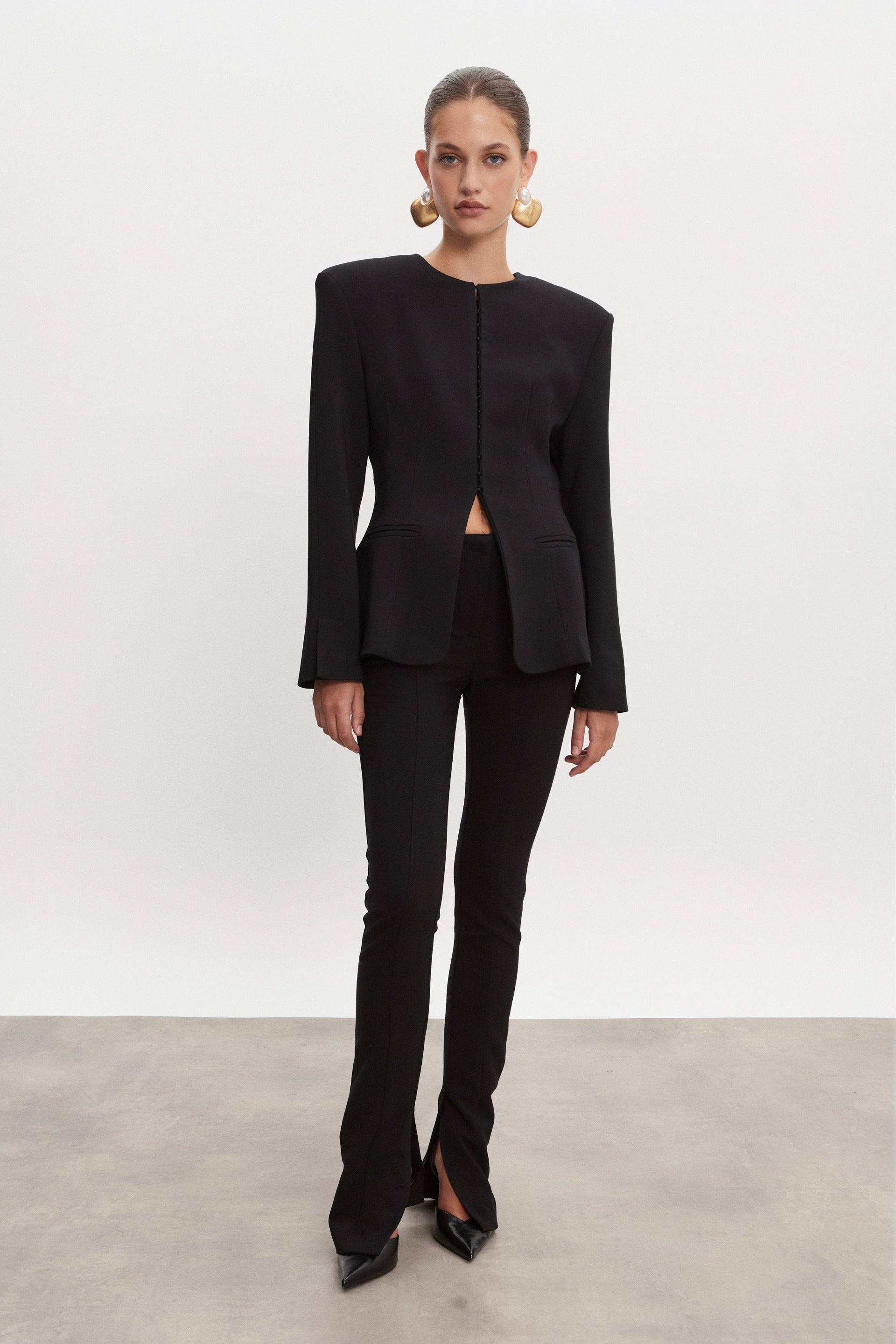 Nadia Rapti Hourglass Skinny Trousers Black