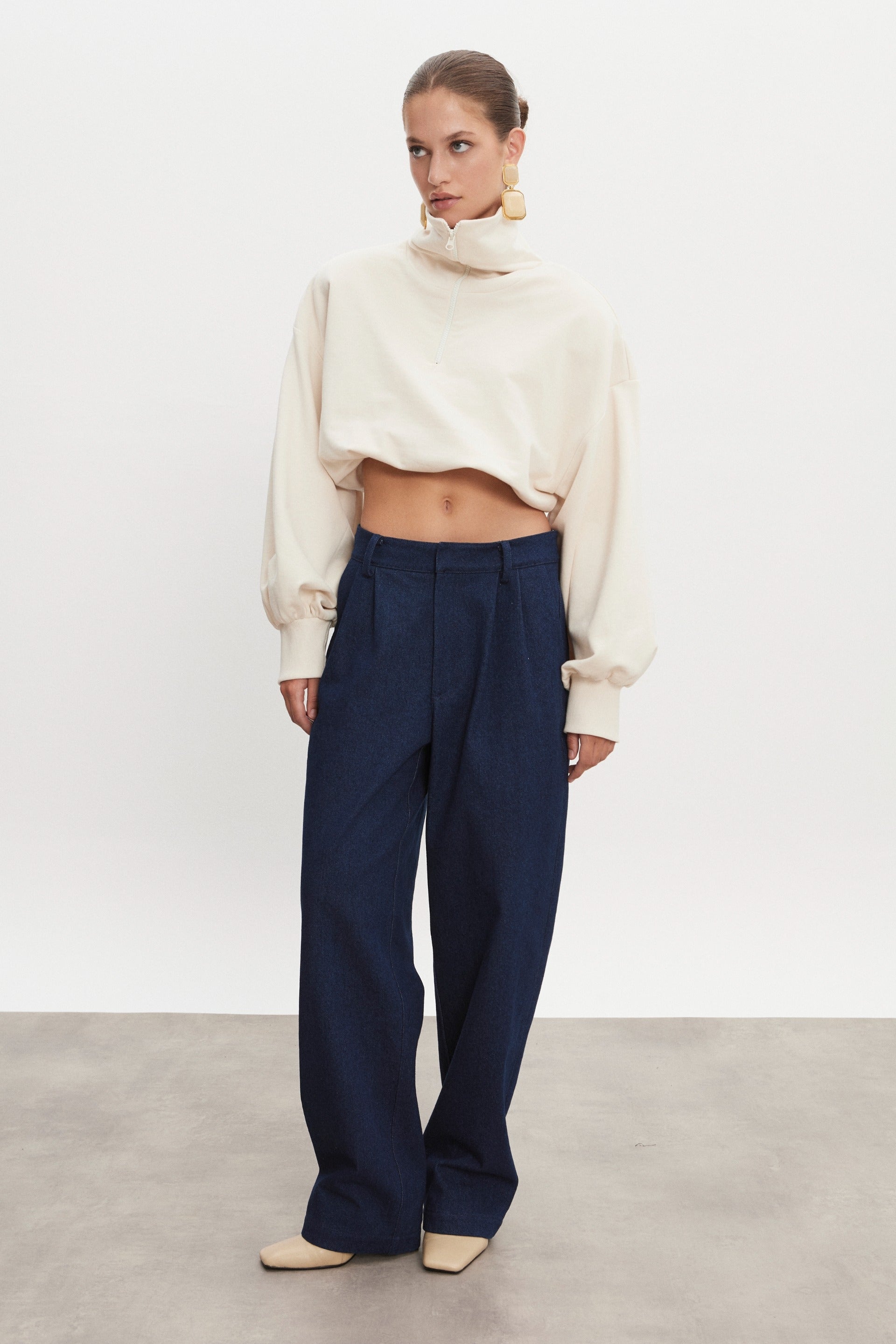 Nadia Rapti America Denim Trousers Dark Blue