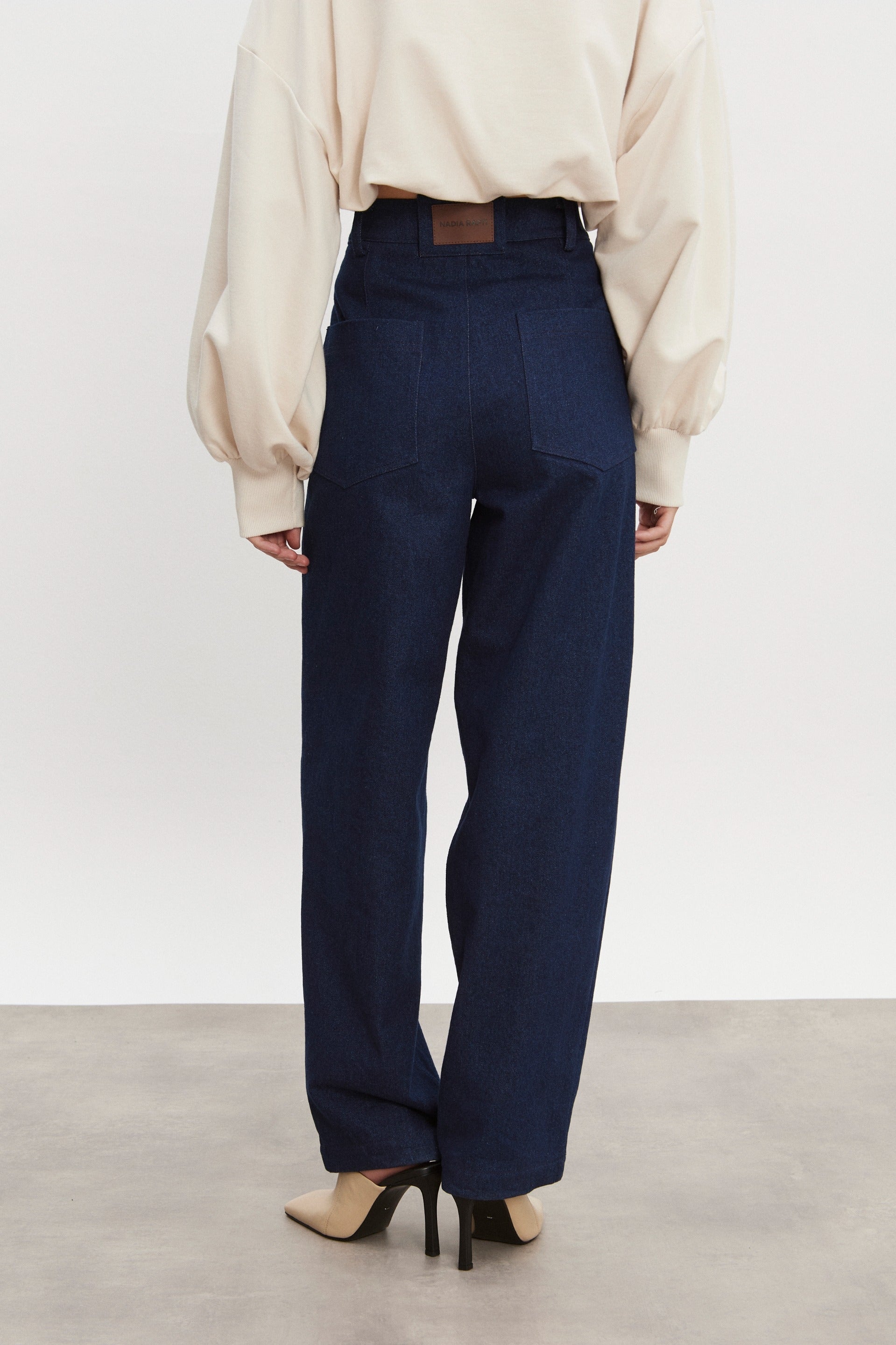 Nadia Rapti America Denim Trousers Dark Blue