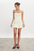 Nadia Rapti Arrow Strapless Mini Dress Off White