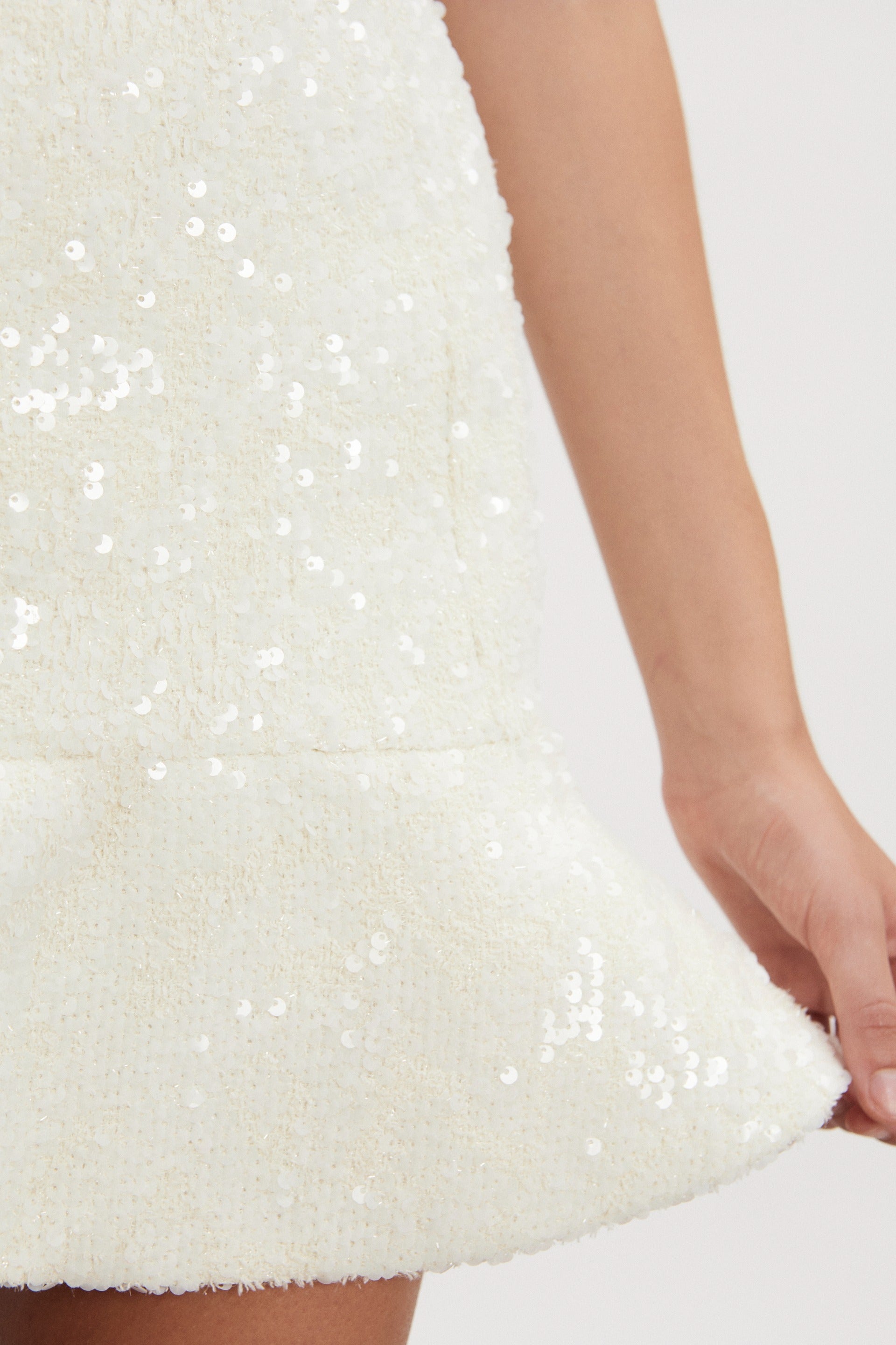 Nadia Rapti Arrow Strapless Mini Dress Off White