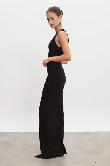 Nadia Rapti Magnetic Knitted Maxi Dress Black