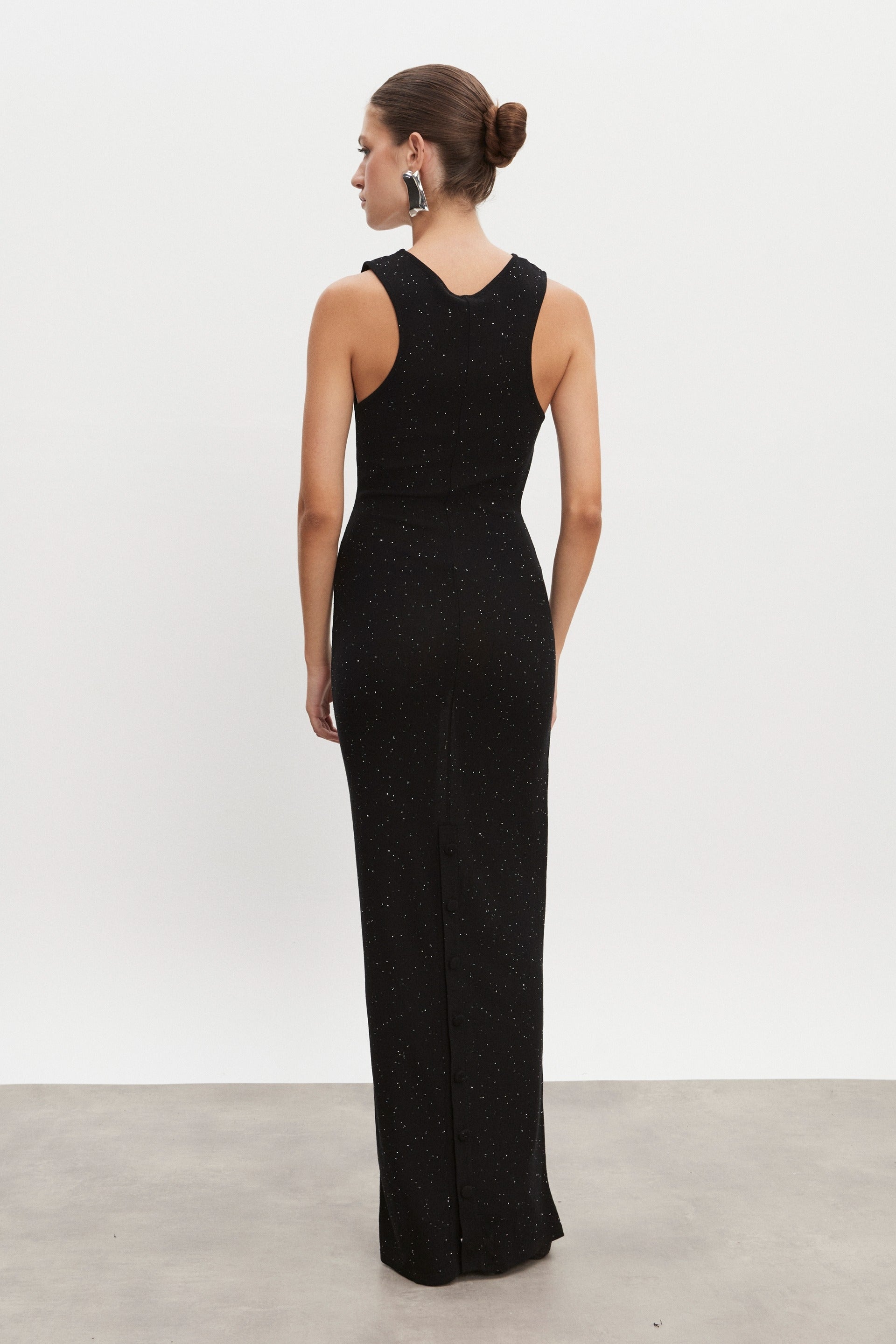 Nadia Rapti Magnetic Knitted Maxi Dress Black