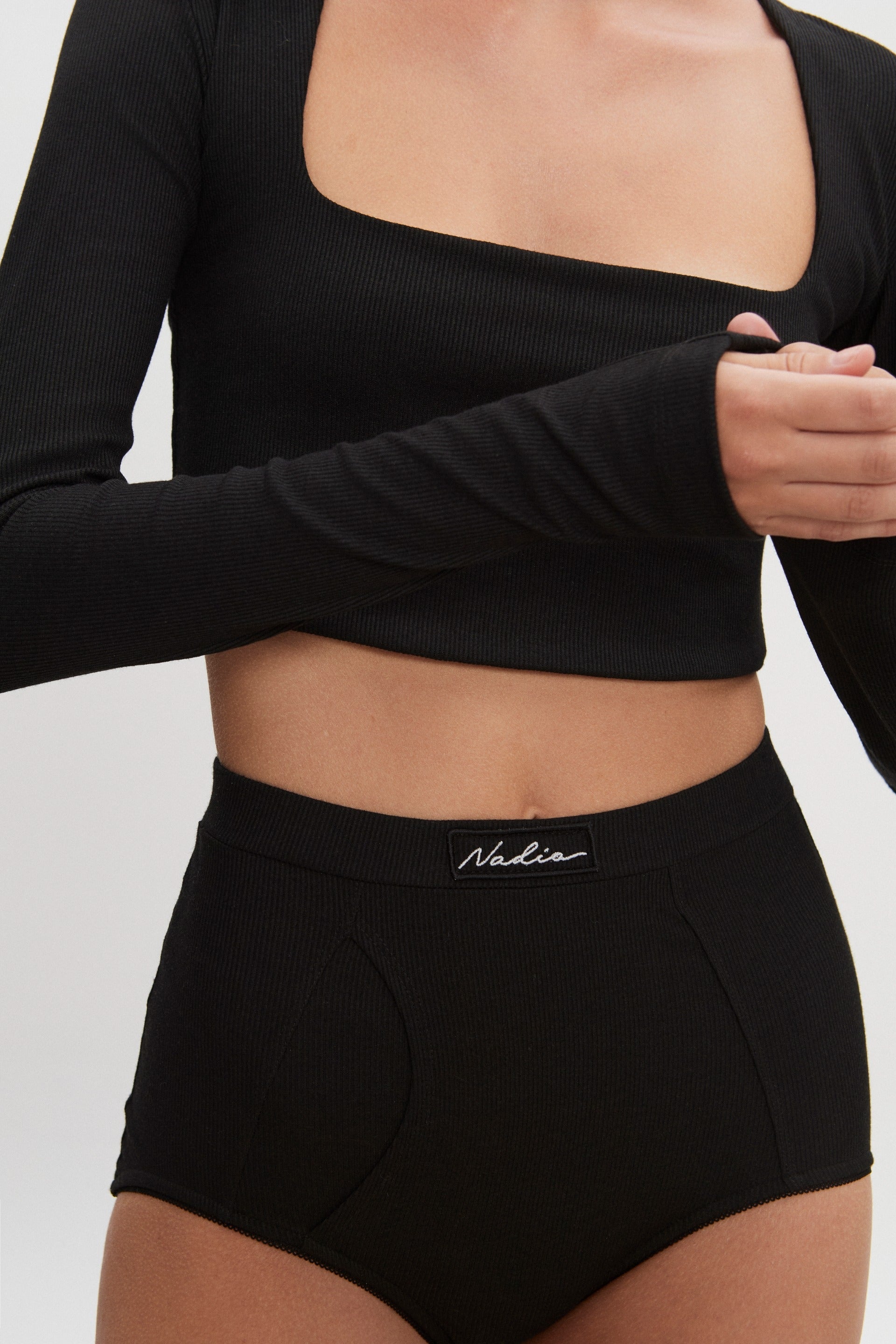 Nadia Rapti Bite Crop Top BLack