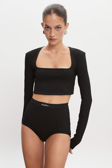 Nadia Rapti Bite Crop Top BLack