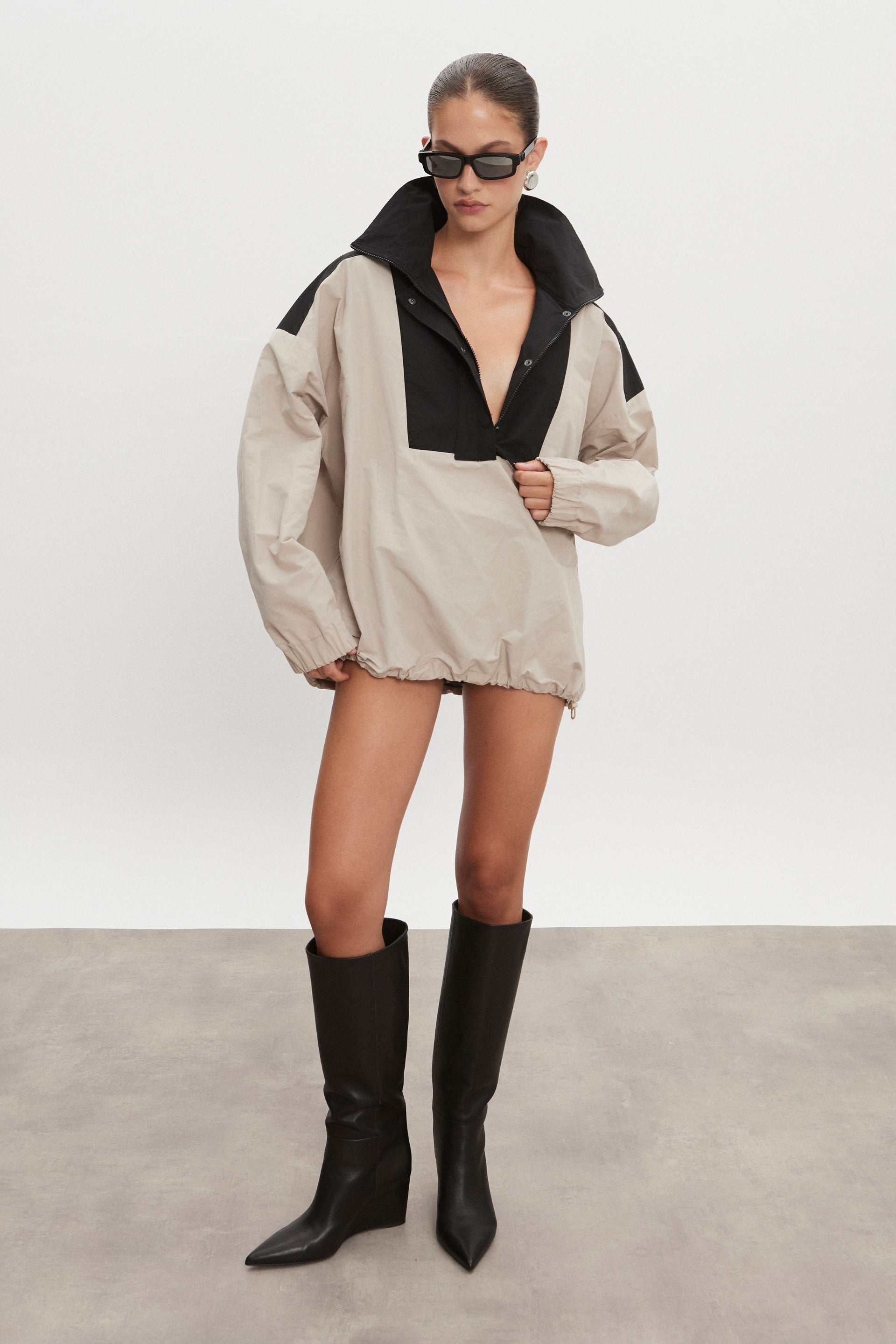 Nadia Rapti Paolo Wind Anorak Women Greize / Black