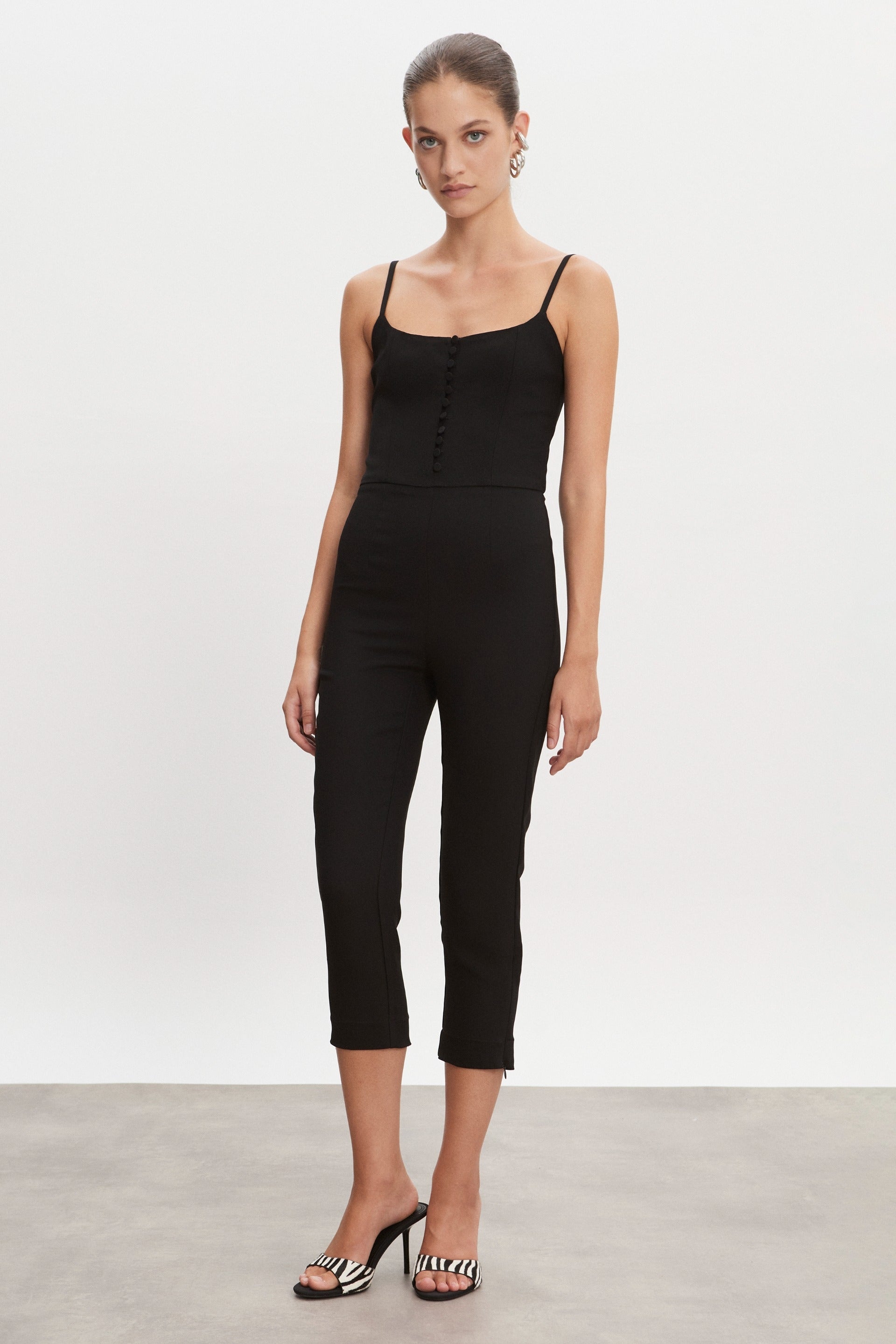 Nadia Rapti Califormia Capri Jumpsuit Black