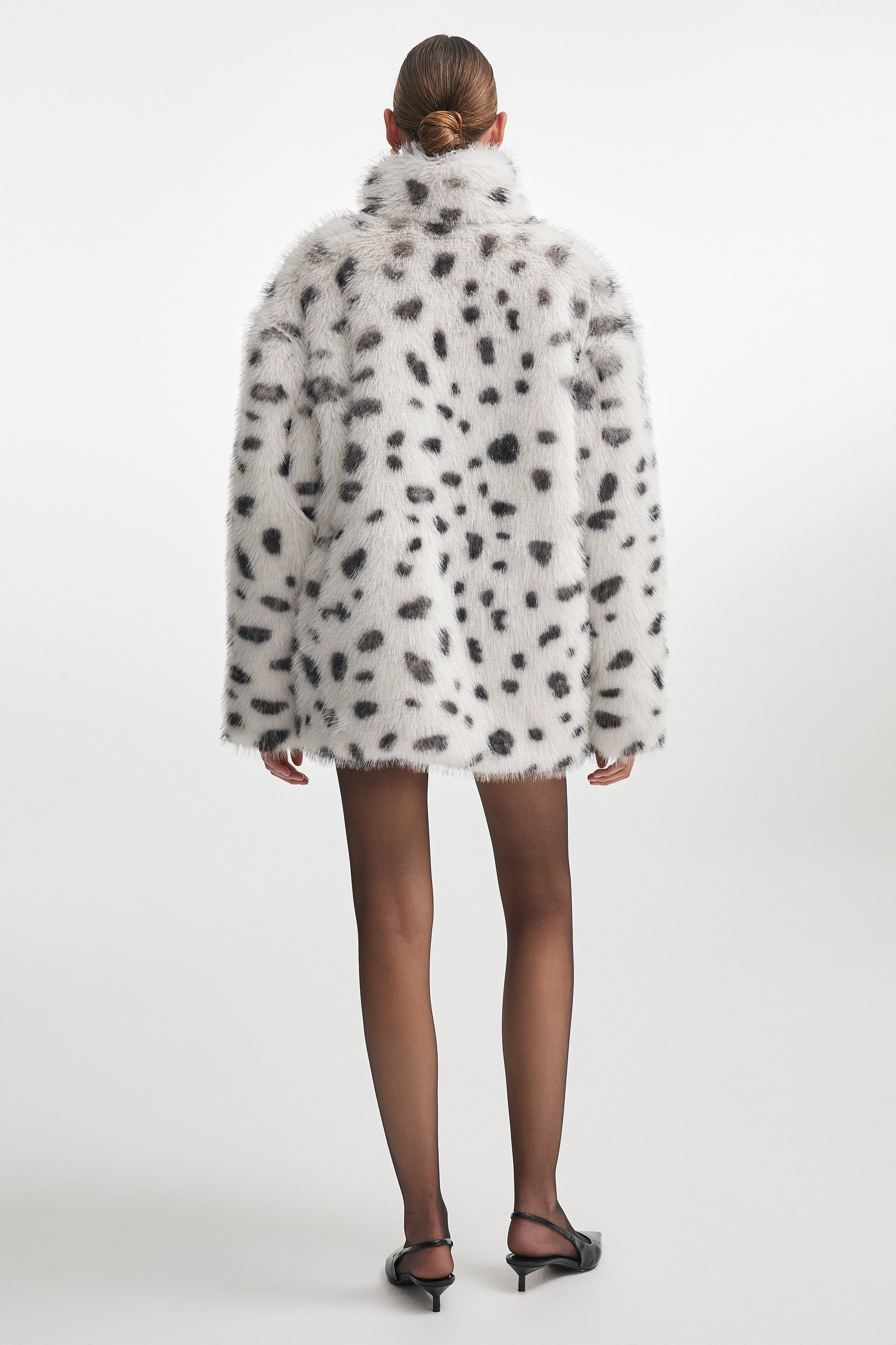 SALLY FUR JACKET B&W