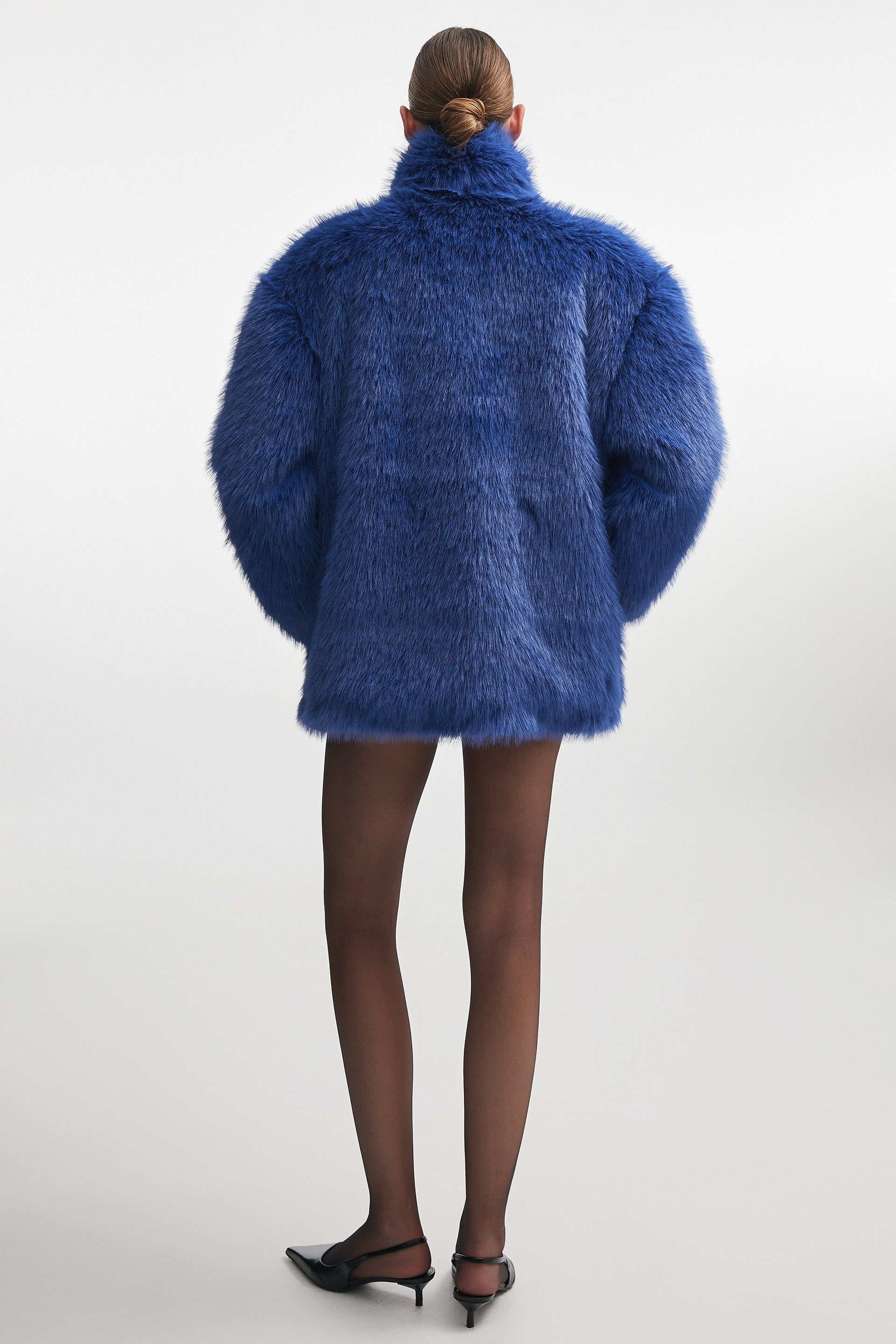 SALLY FUR JACKET BLUE