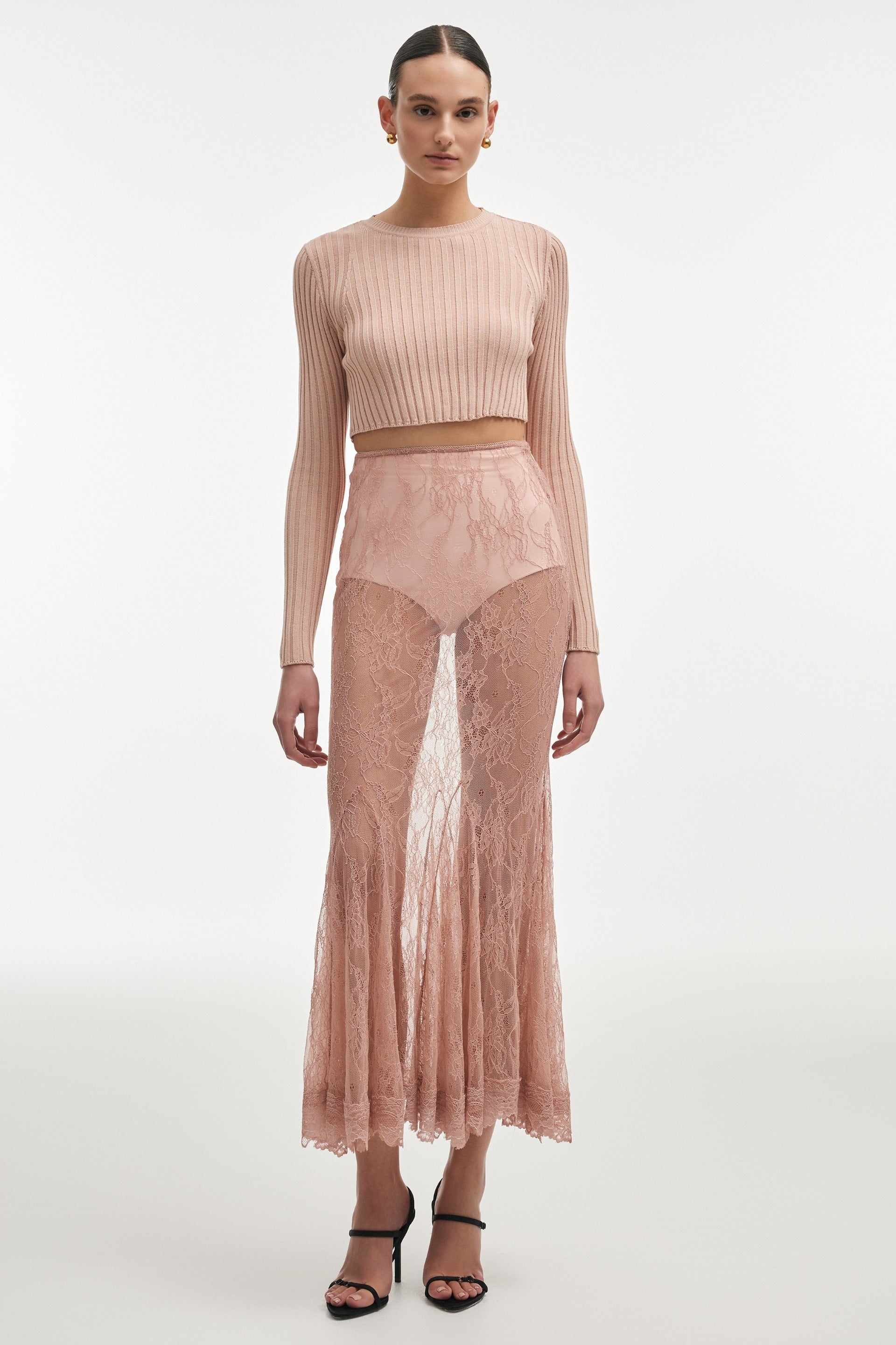 FEMME KNITTED CROP TOP PINK