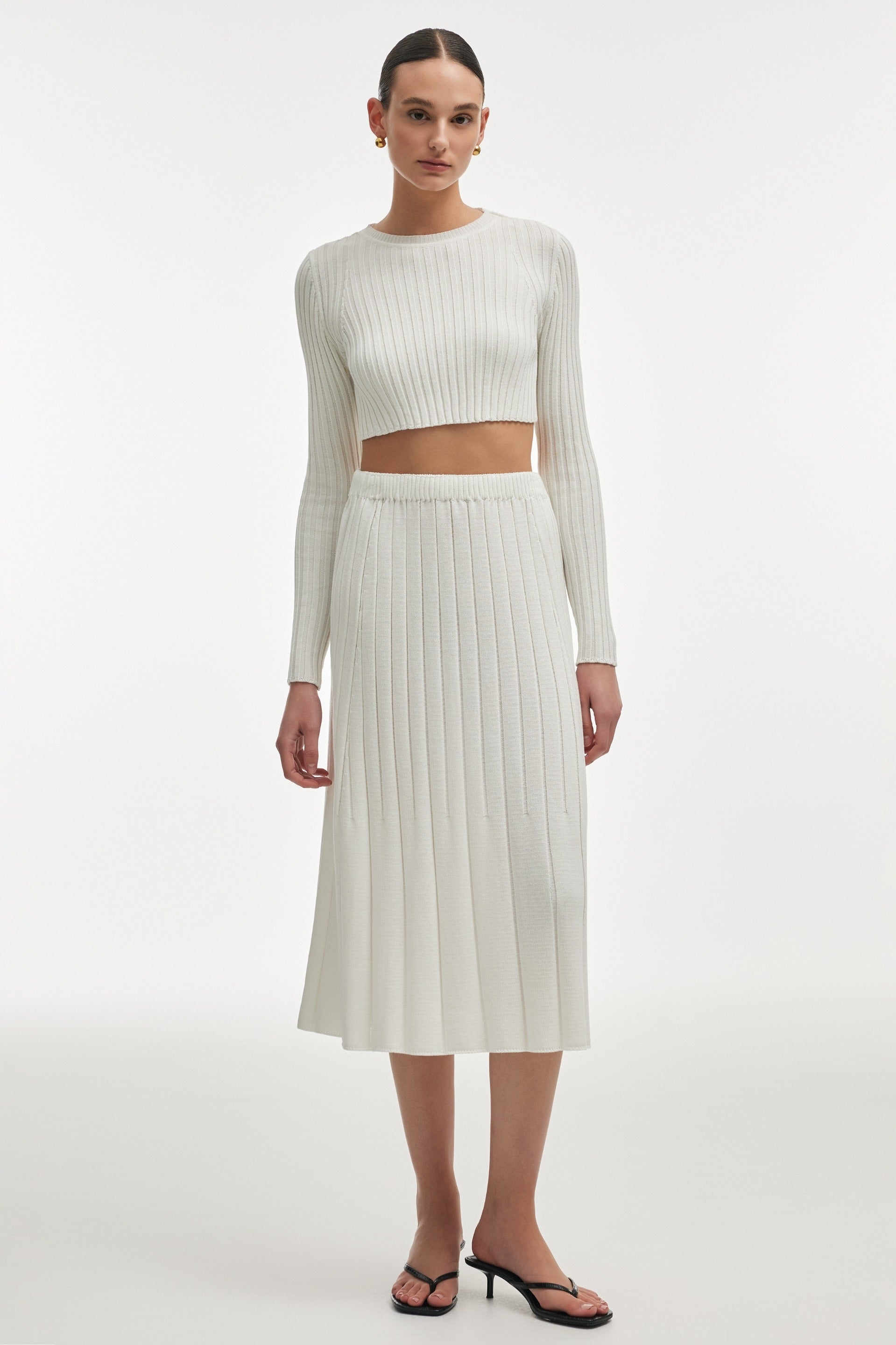 FEMME KNITTED CROP TOP WHITE