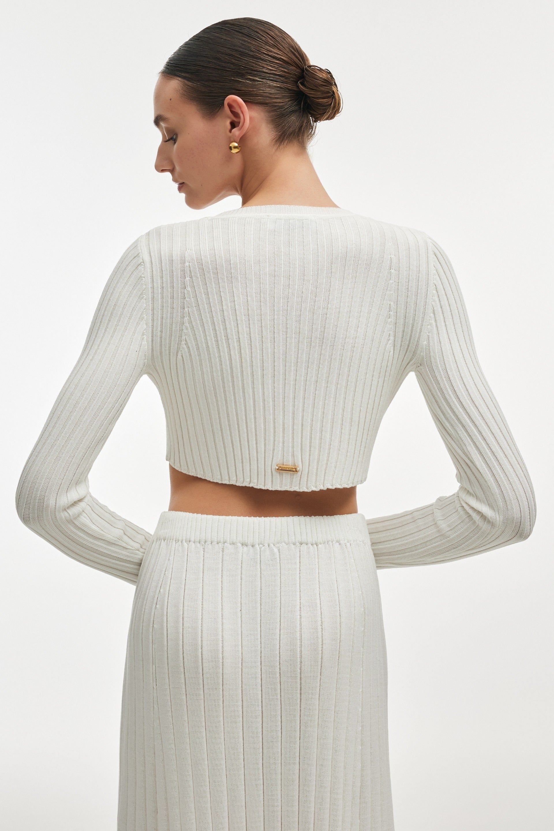 FEMME KNITTED CROP TOP WHITE