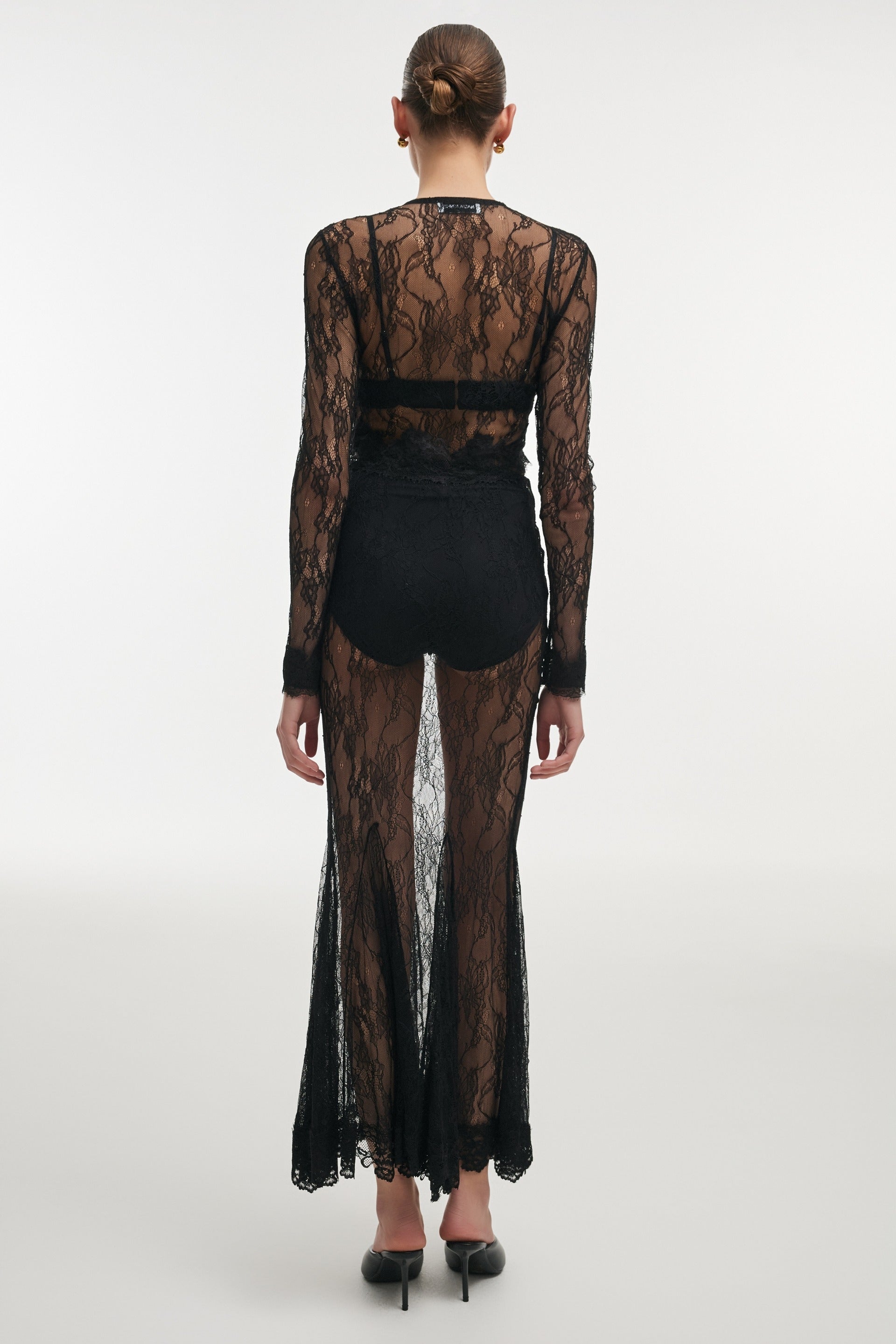 VEIL CARDIGAN TOP BLACK