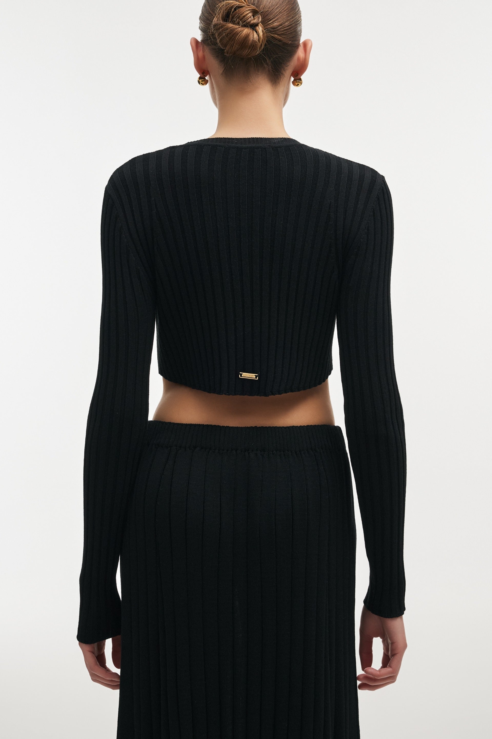FEMME KNITTED CROP TOP BLACK