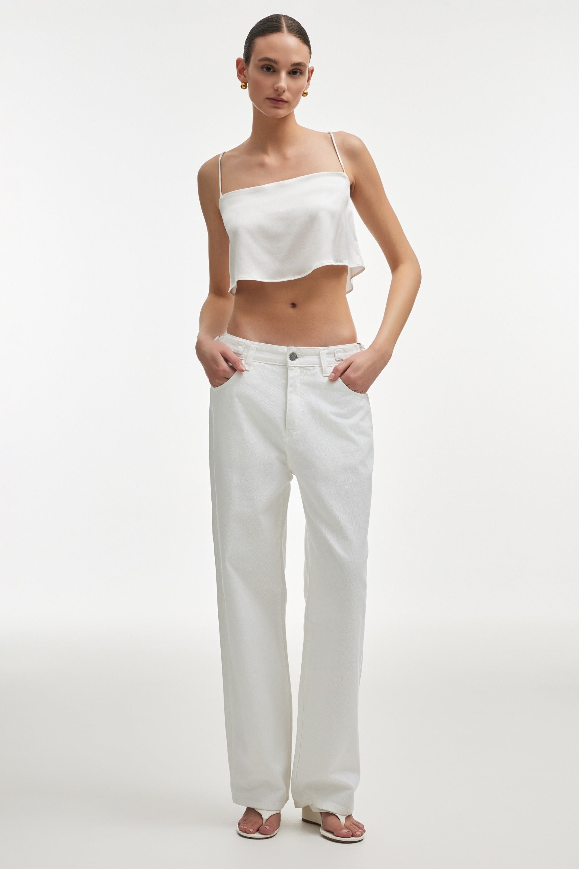 TAYLOR DENIM TROUSERS - WHITE