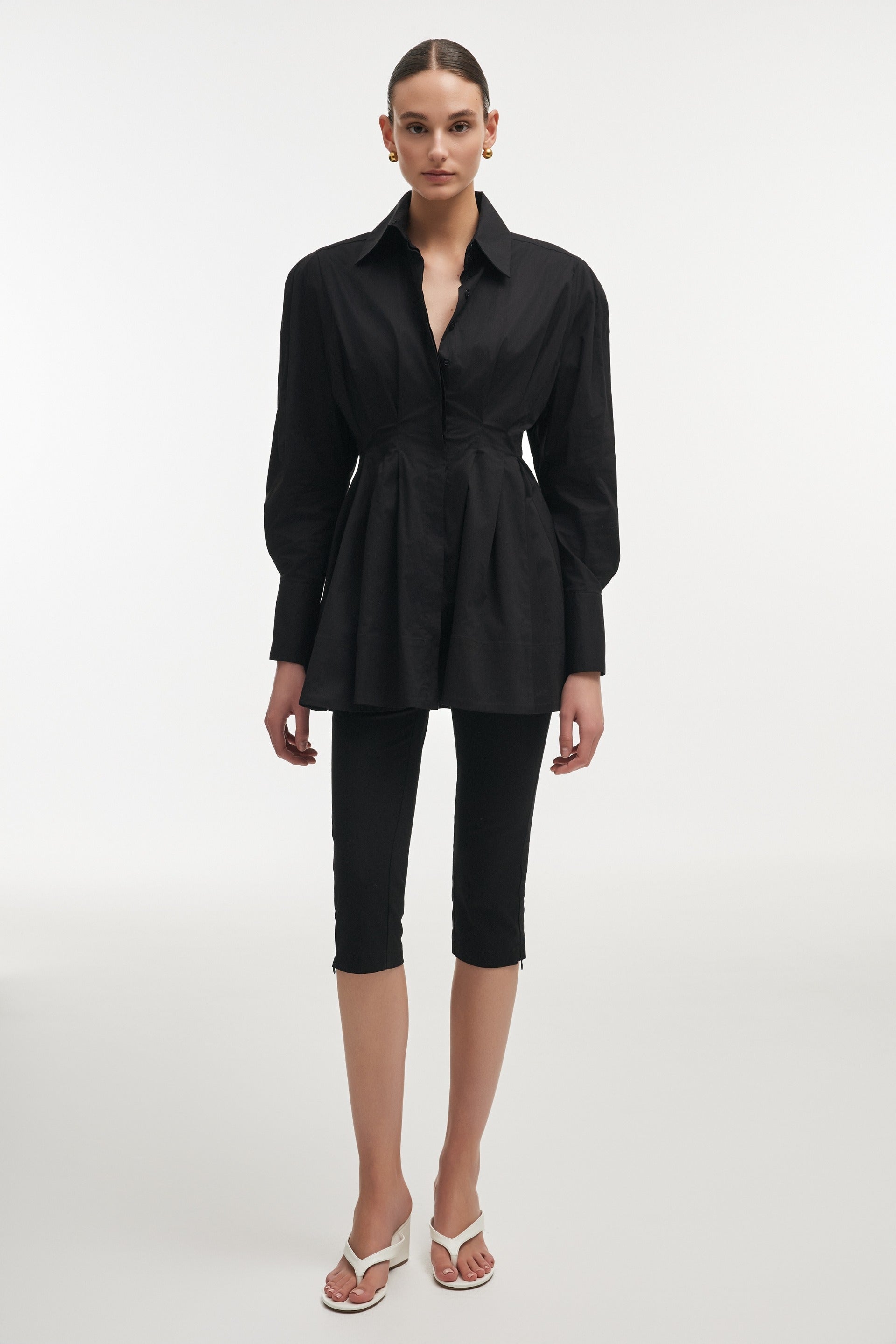 ROSE SHIRT DRESS - BLACK