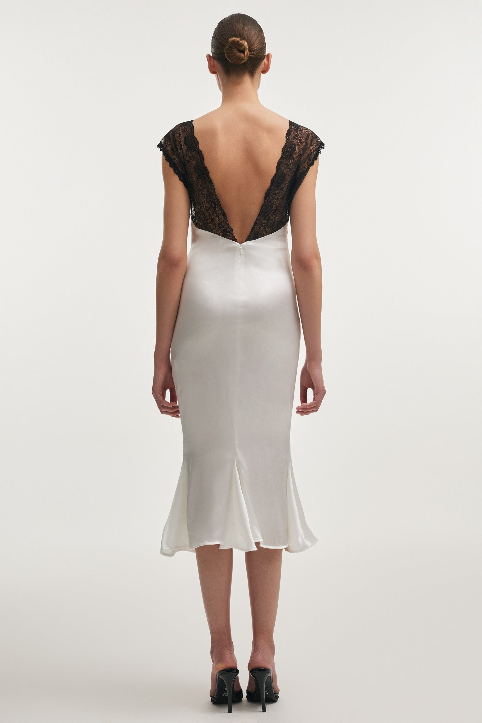 NAIA SILK MIDI DRESS WHITE