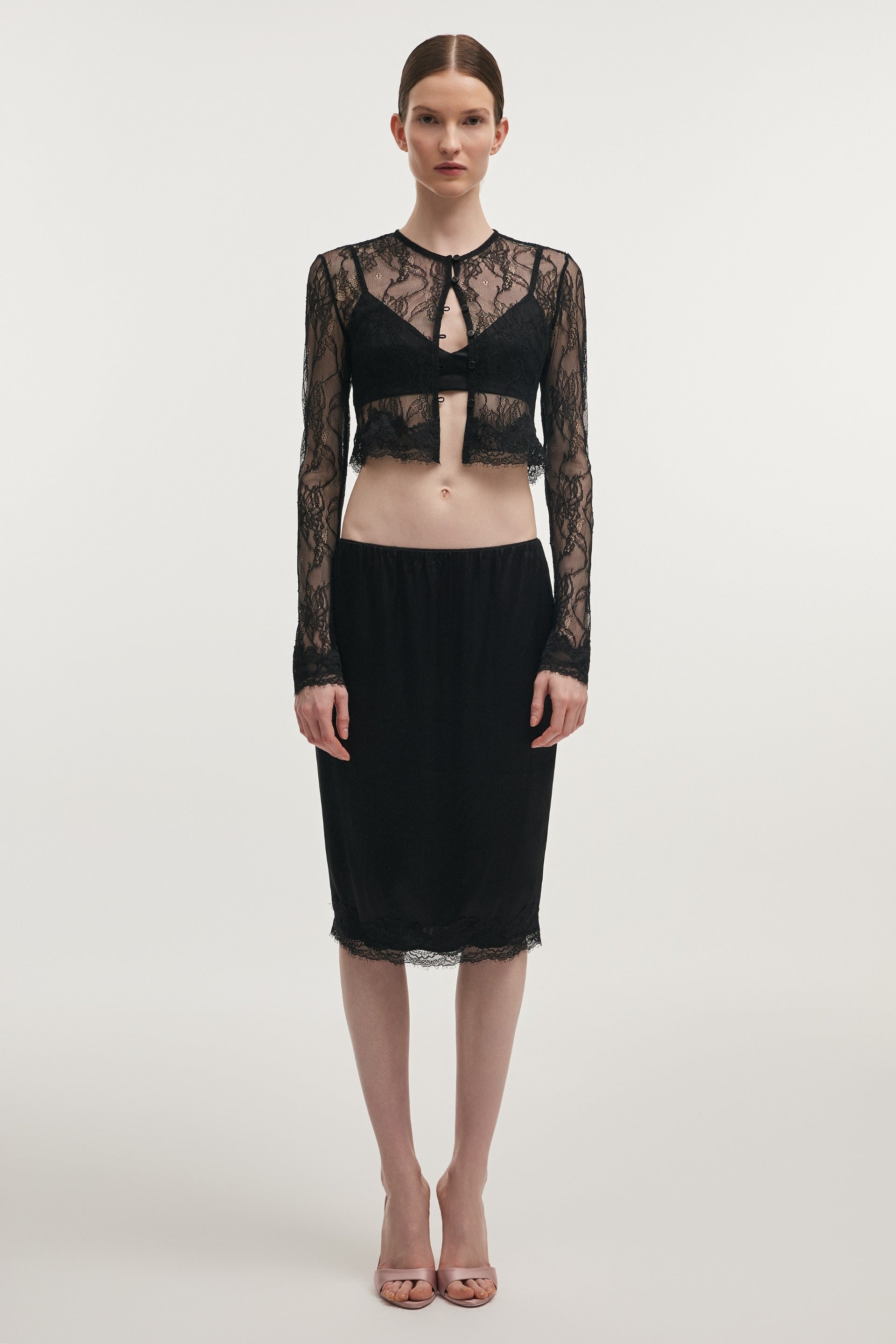 NAIA MIDI SKIRT - BLACK