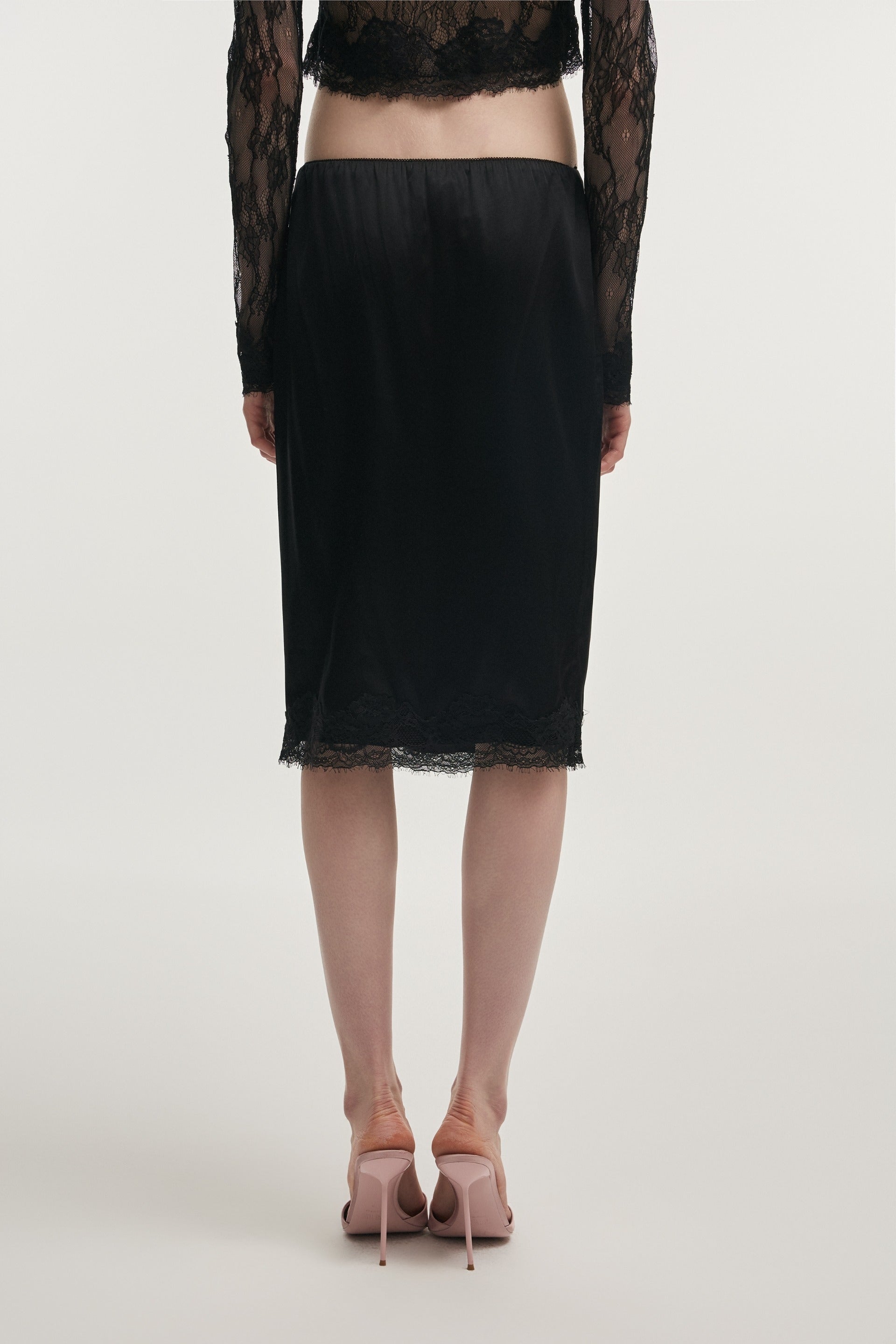 NAIA MIDI SKIRT - BLACK