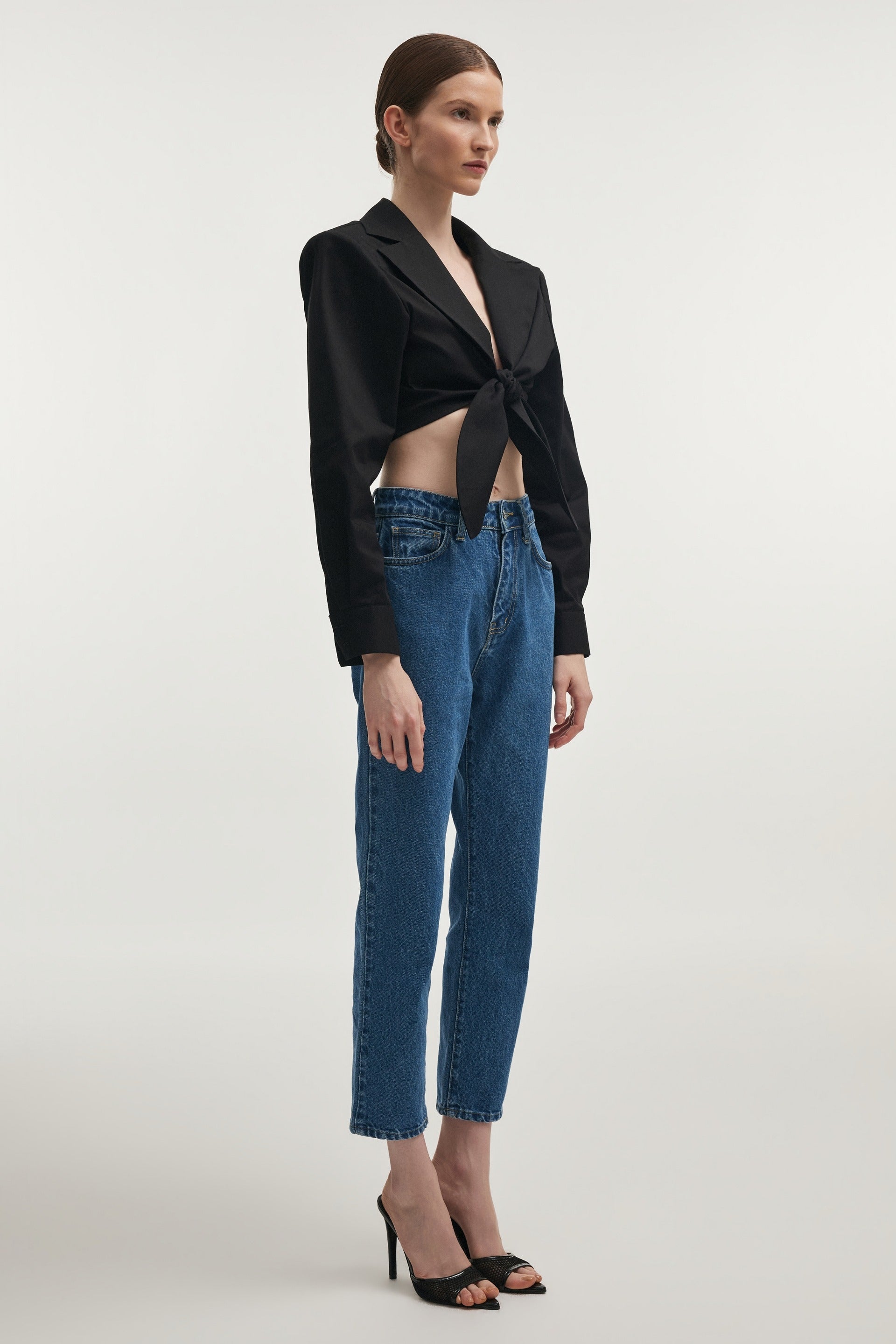 PURE CROP SHIRT - BLACK