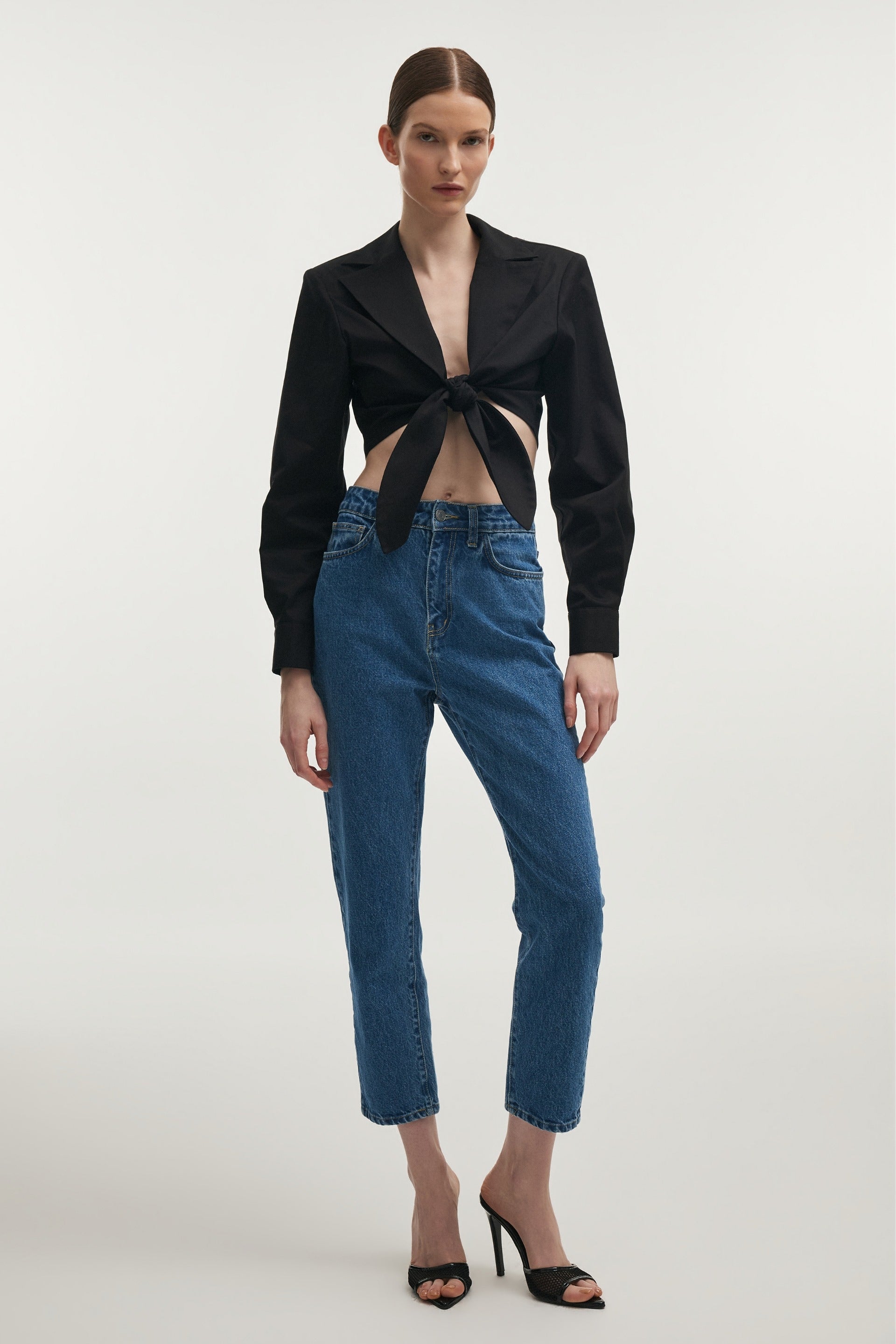 PURE CROP SHIRT - BLACK