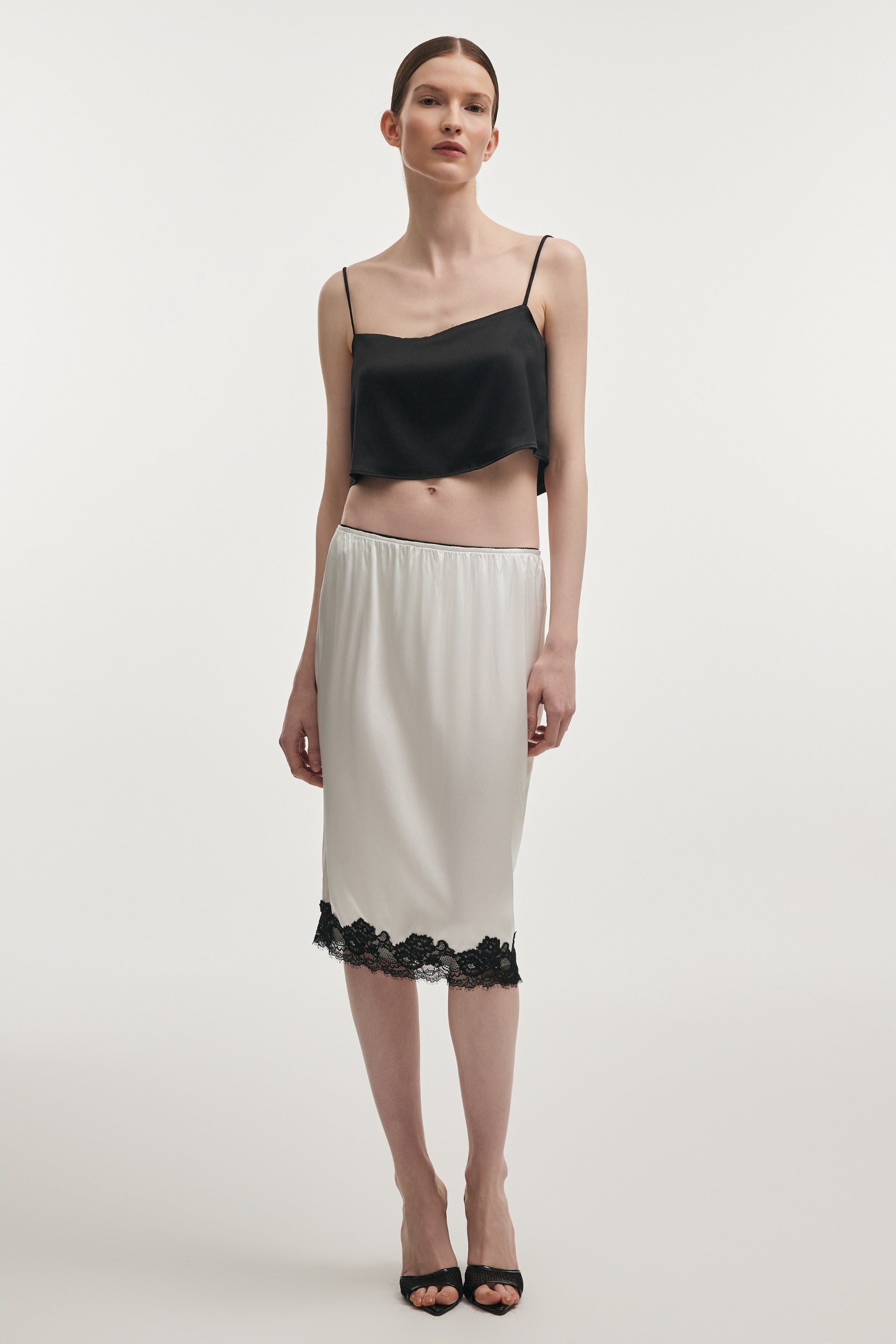 NAIA MIDI SKIRT - WHITE
