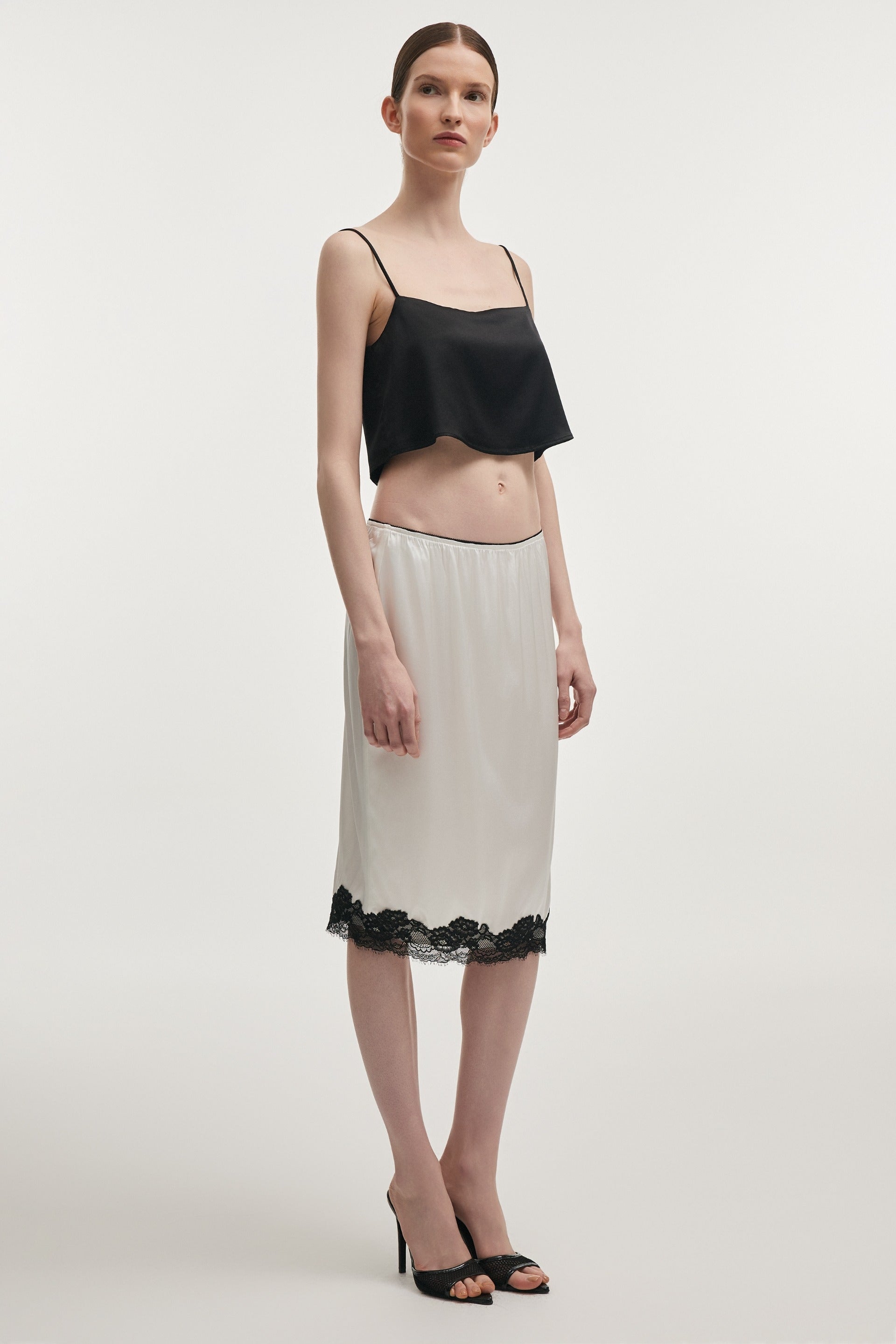 NAIA MIDI SKIRT - WHITE