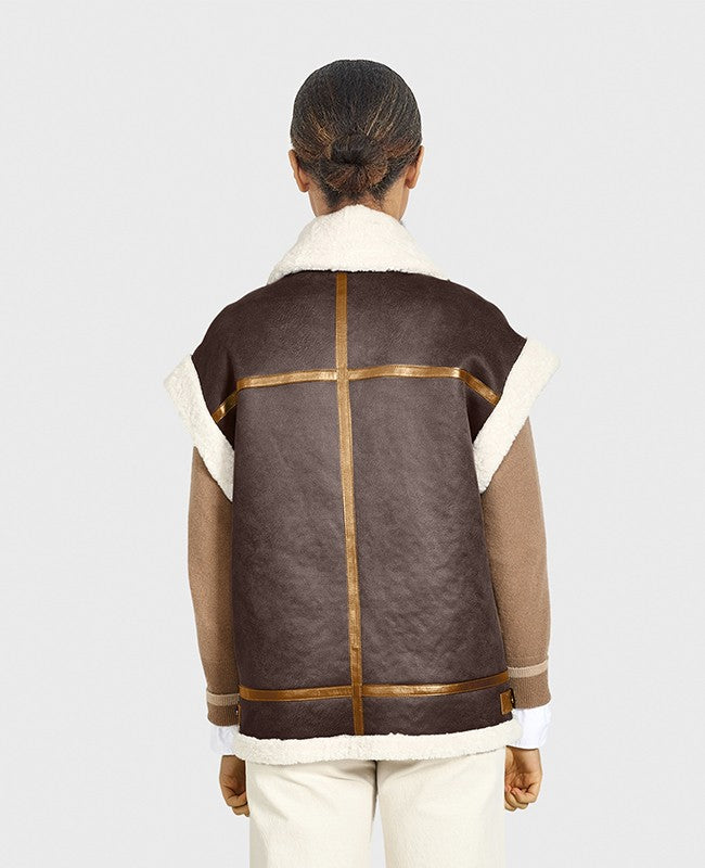 THEATRE (REF. 64535) ANTIC BROWN - FAUX SHEARLING JACKET